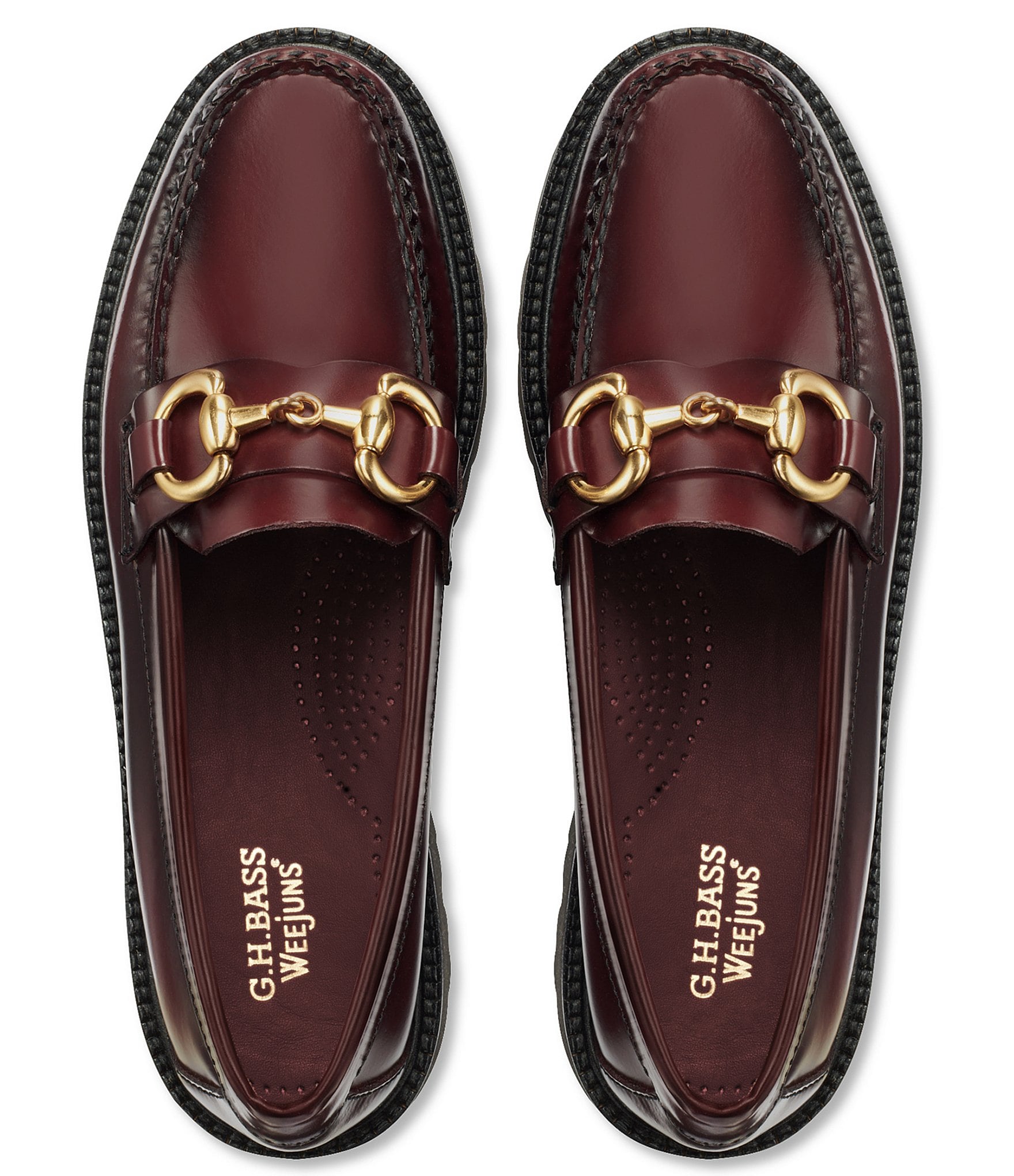 G.H. Bass Women's Lianna Leather Super Bit Buckle Platform Loafers