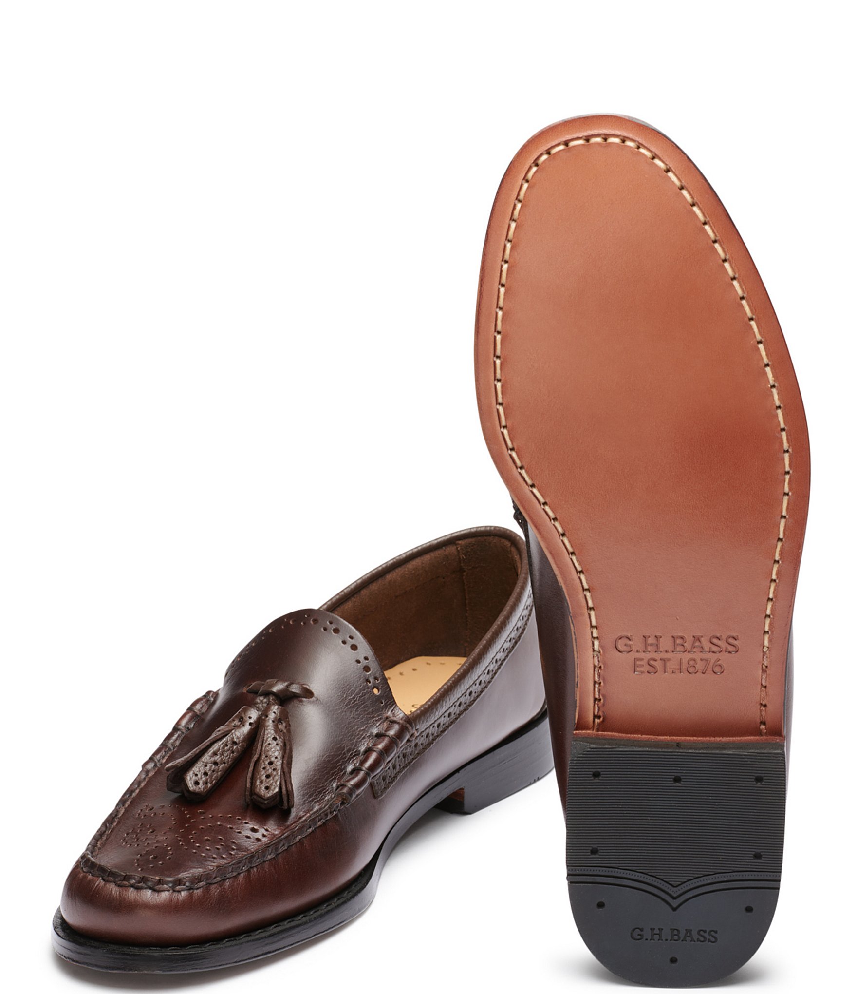 G.H. Bass Men's Larkin Tassel Brogue Leather Weejun Loafers