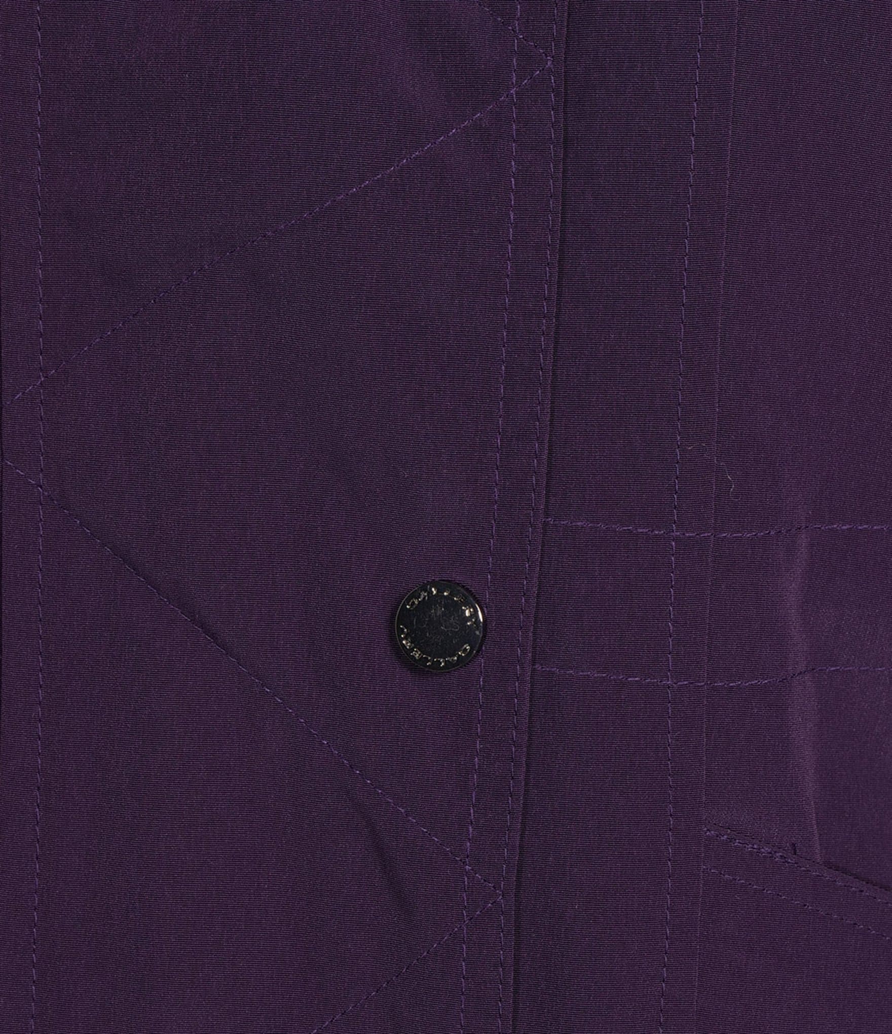 Gallery Solid Notch Collar Internal Drawcord Snap Front A-line Rain Jacket