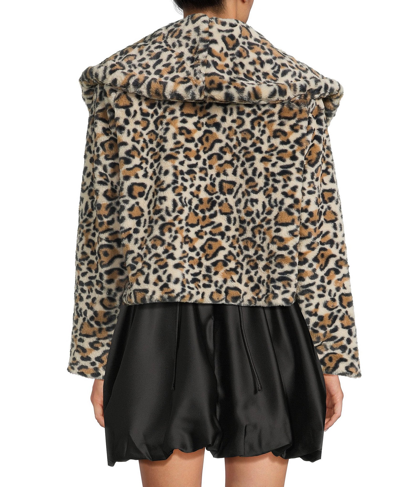 GB Animal Print Faux Fur Coat