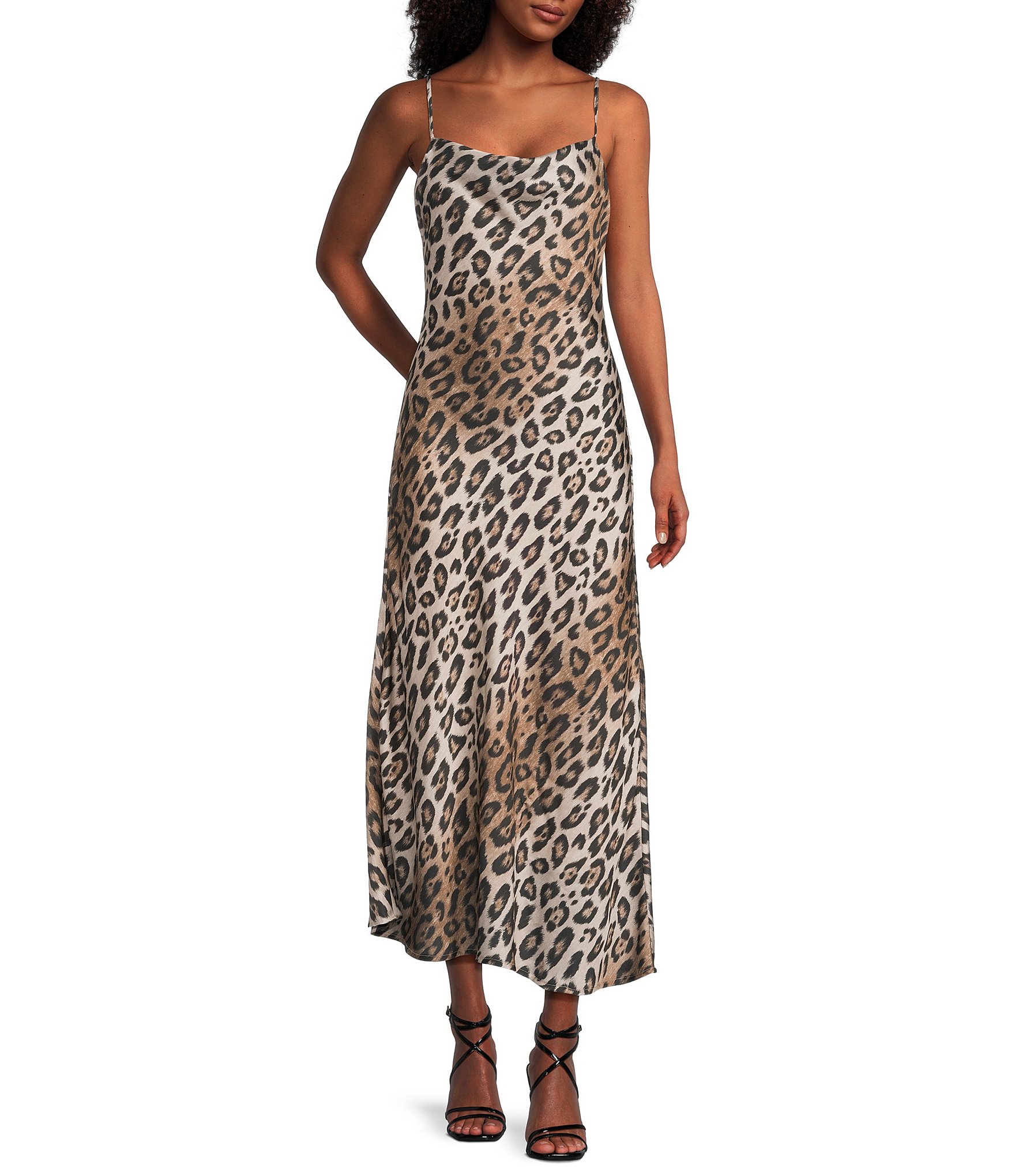 GB Animal Print Slip Midi Dress