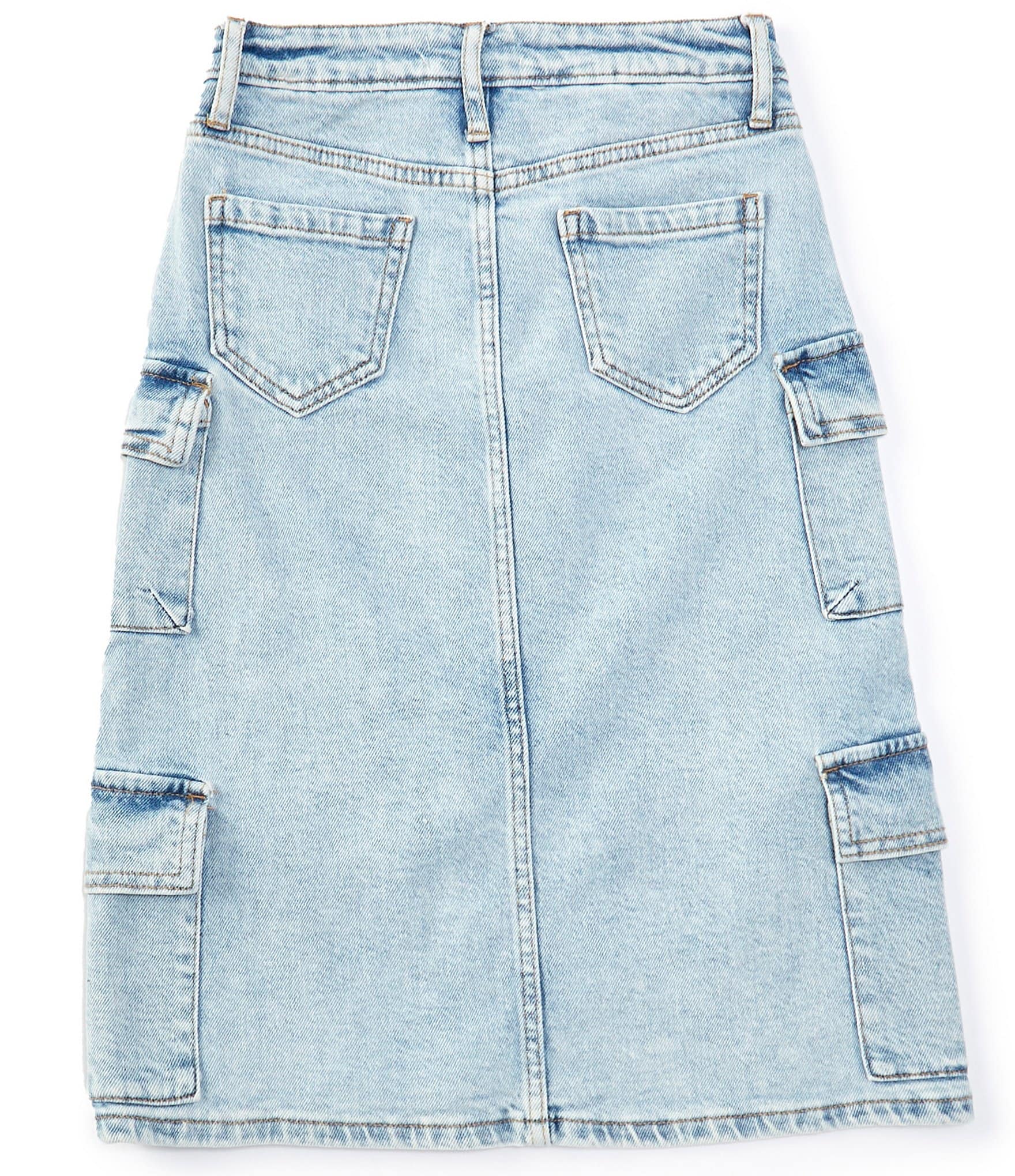 GB Big Girls 7-16 Denim Cargo Midi Skirt