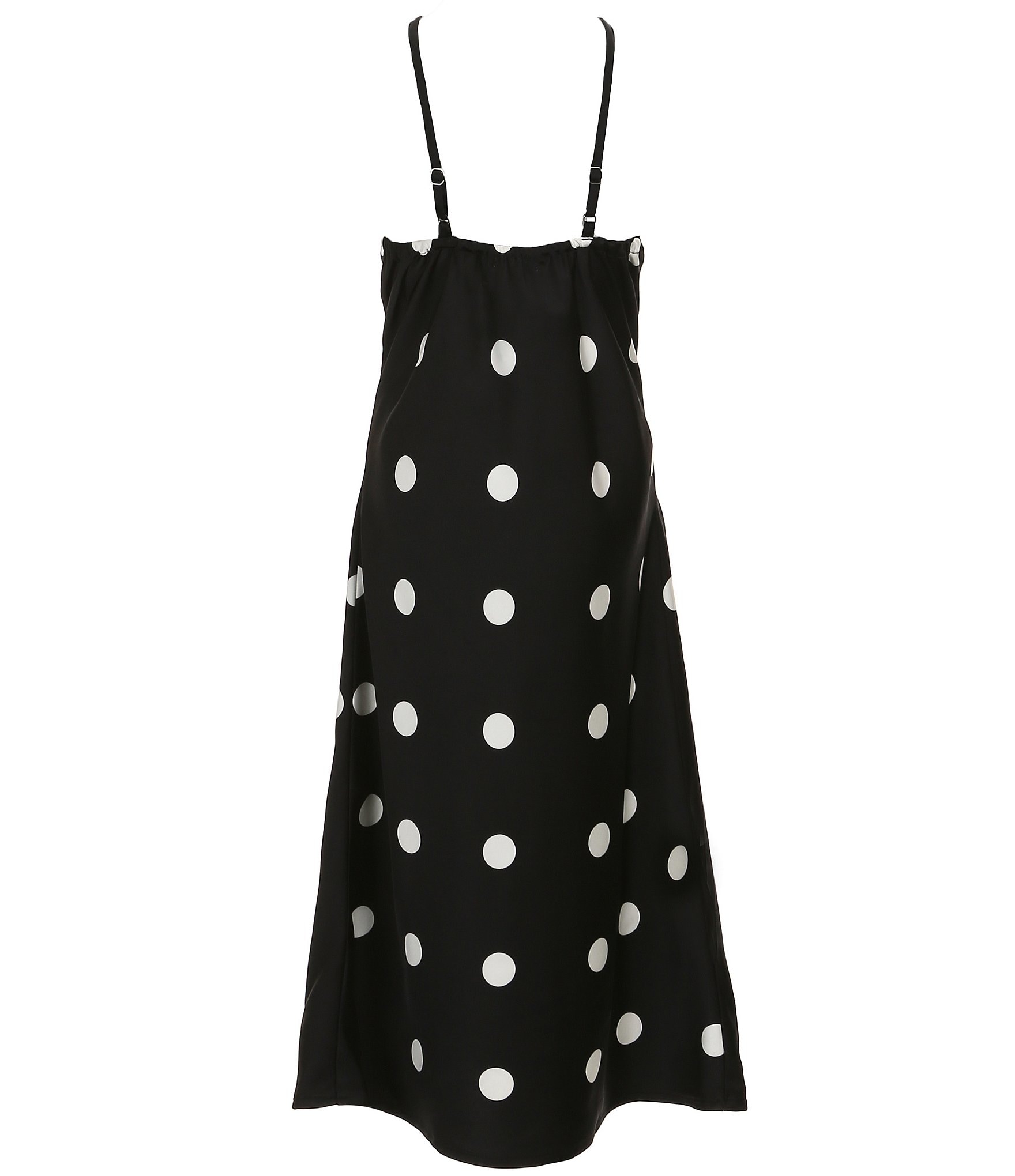 GB Big Girls 7-16 Halter Rosette Polka Dot Midi Dress