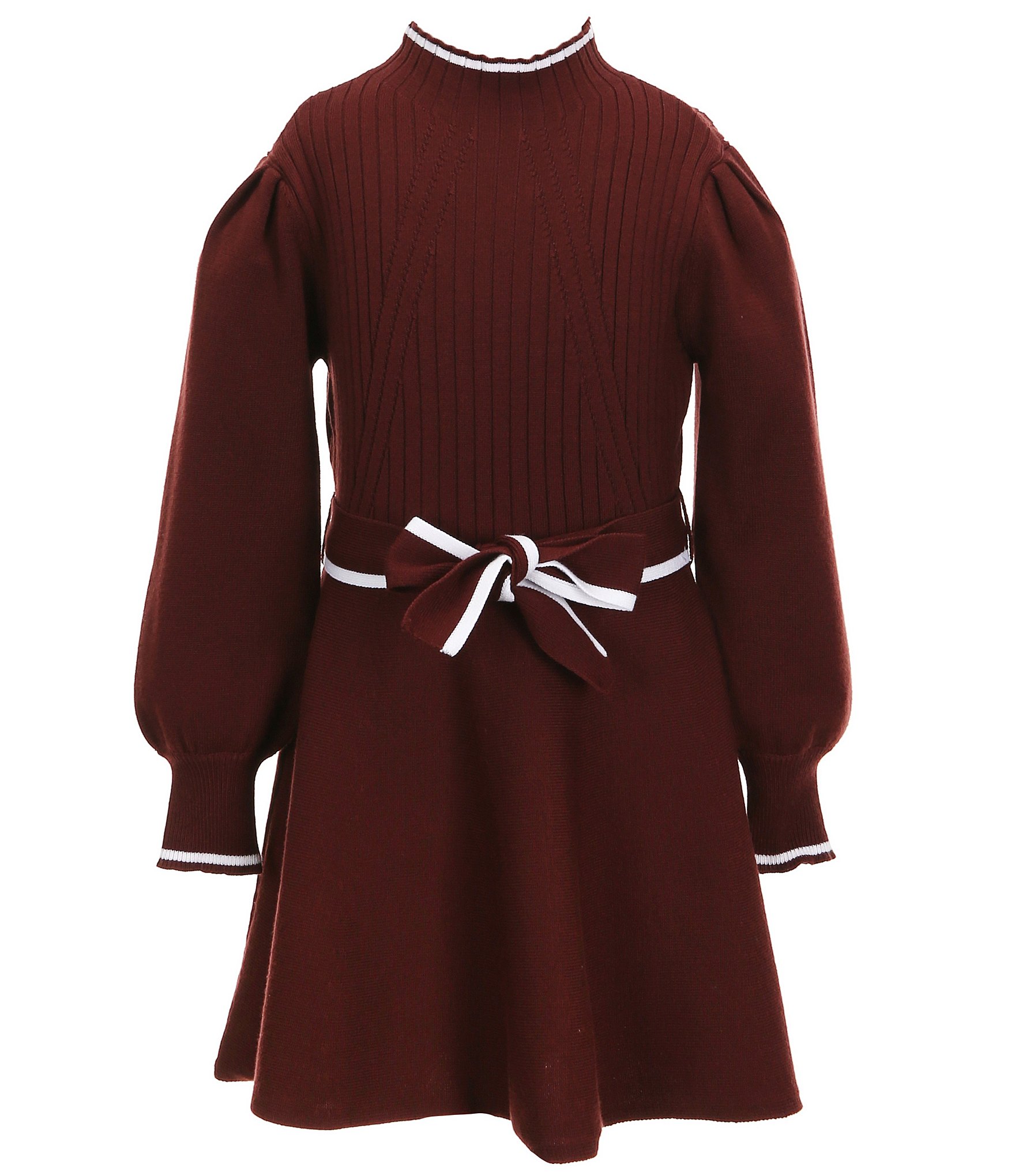 GB Big Girls 7-16 Long Sleeve Tie Waist Sweater Dress