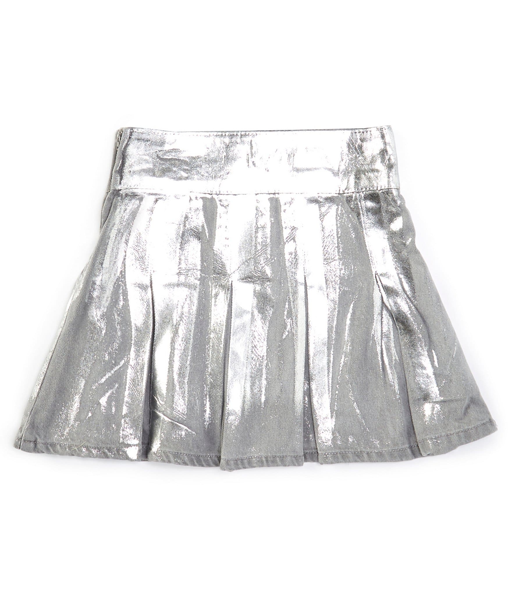 GB Big Girls 7-16 Pleated Metallic Mini Skirt