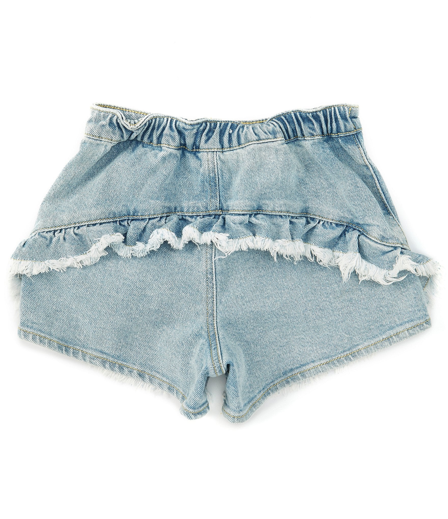 GB Big Girls 7-16 Ruffle Hem Denim Shorts