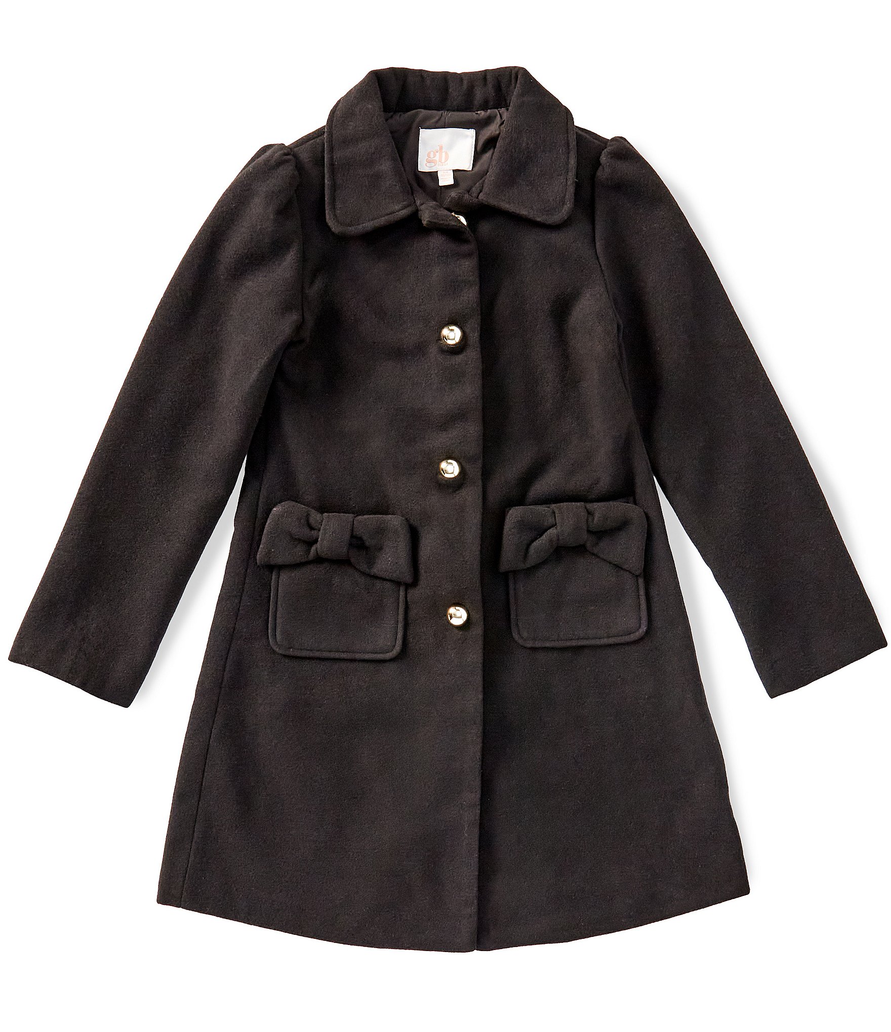 GB Big Girls Bow Pocket Long Coat