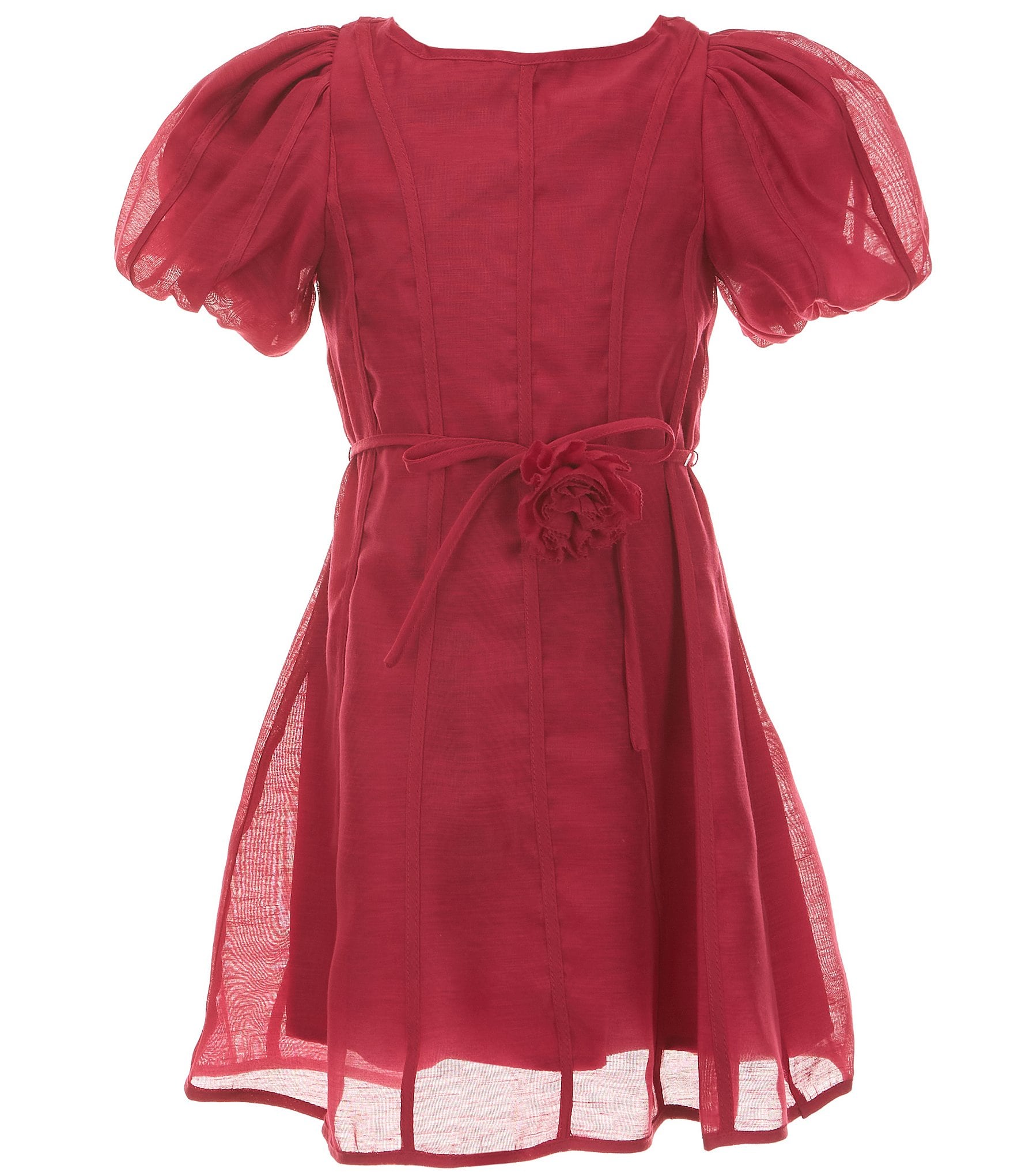 GB Big Girls Rose Belt Solid Dress