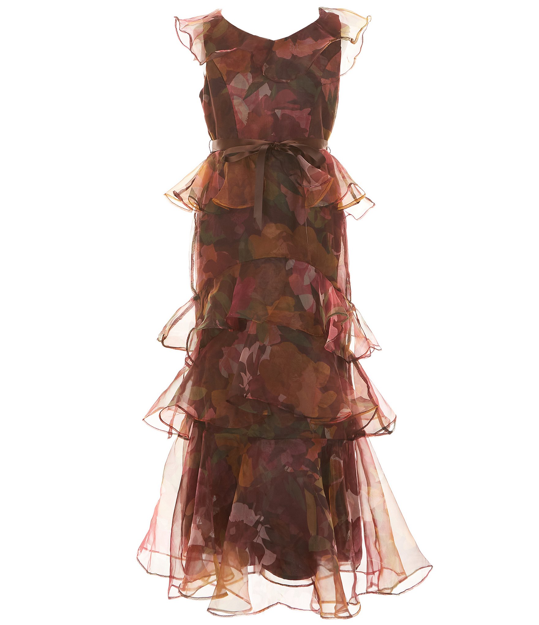 GB Big Girls V-Neck Tiered Maxi Dress
