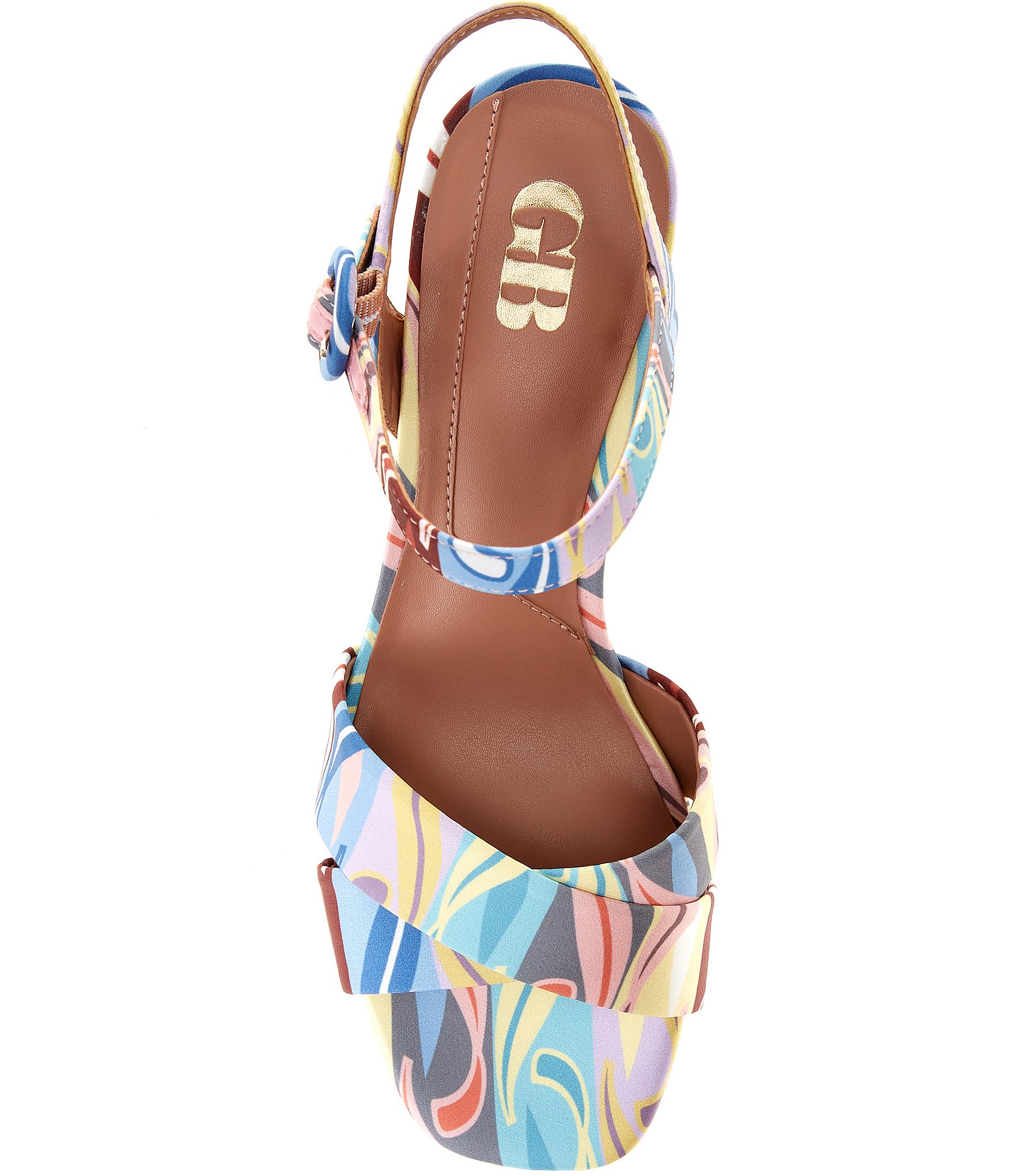 GB Class-Act Rainbow Platform Cross Strap Sandals