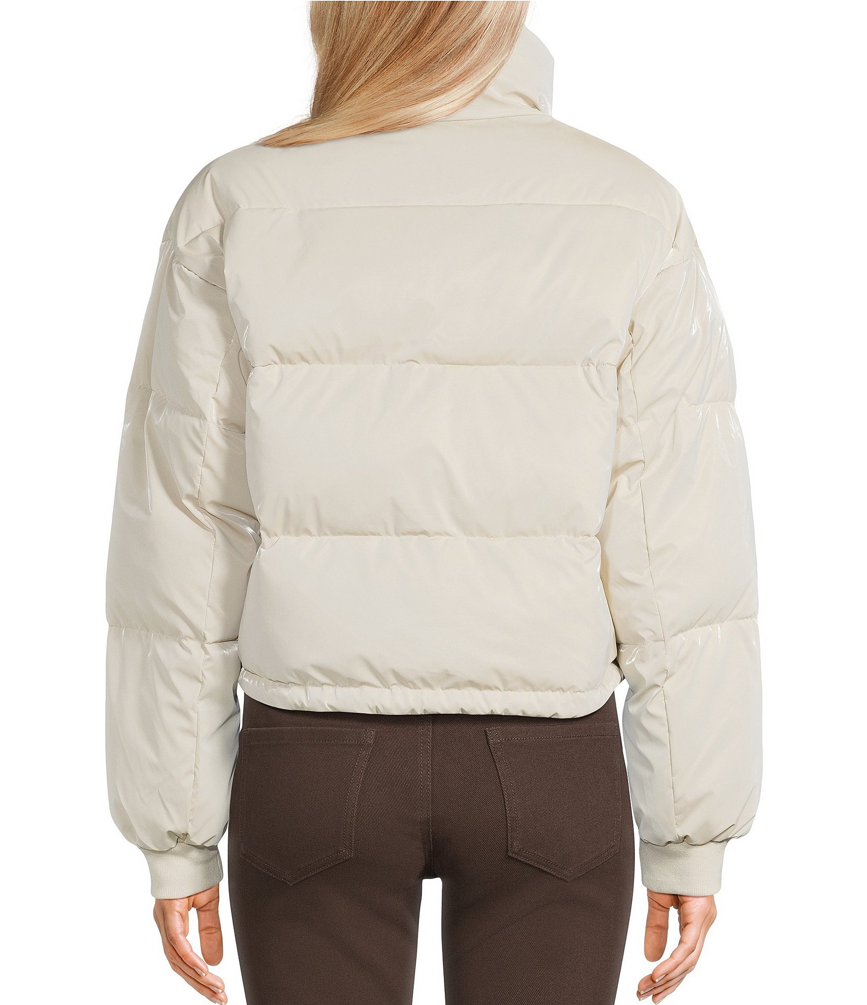 GB Collared Coated Puffer Jacket