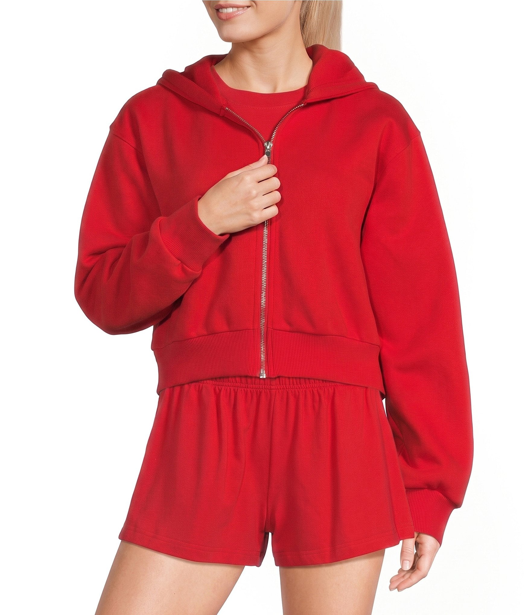 GB Cropped Zip Front Coordinating Hoodie