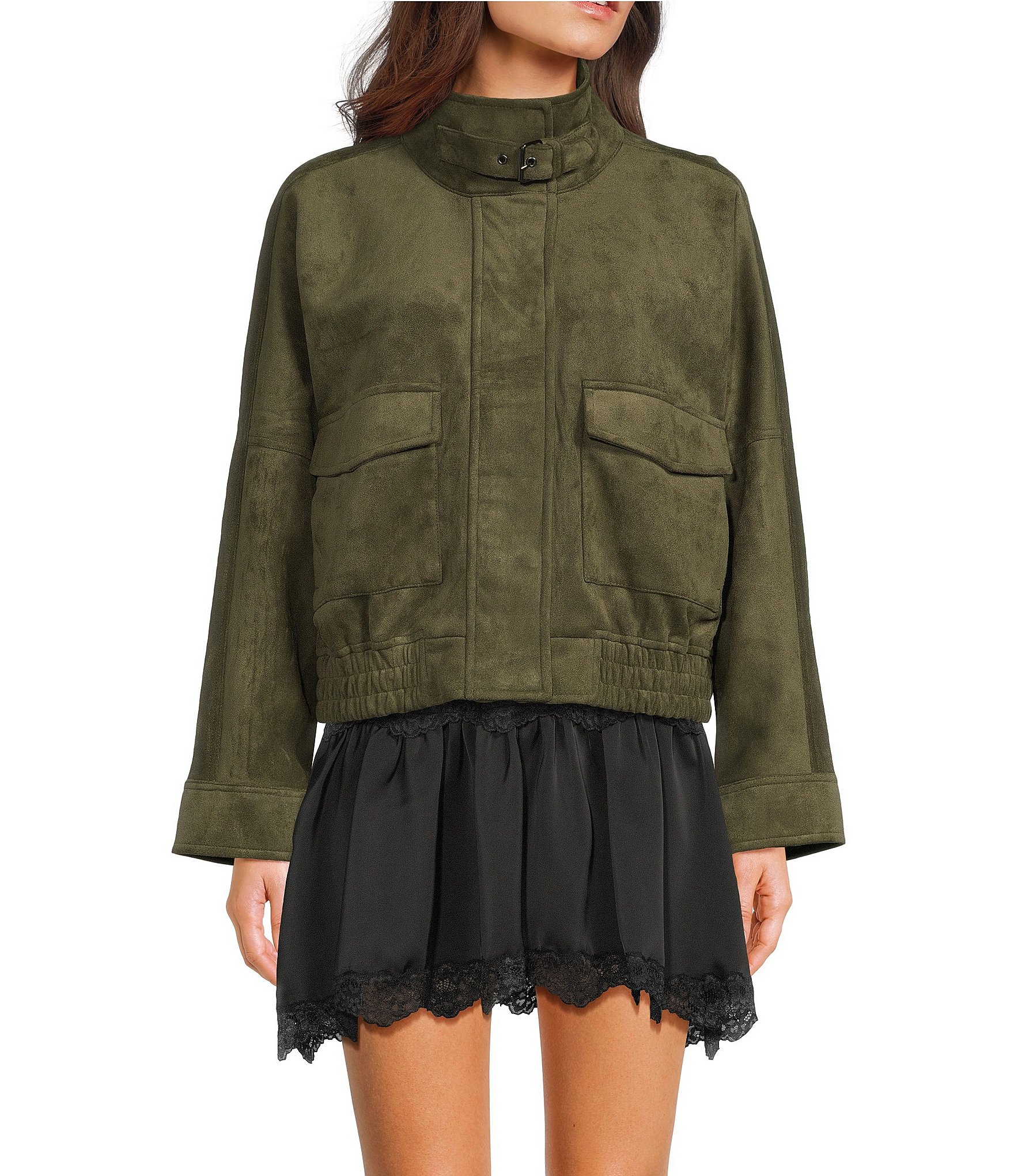 GB Faux Suede Oversized Jacket