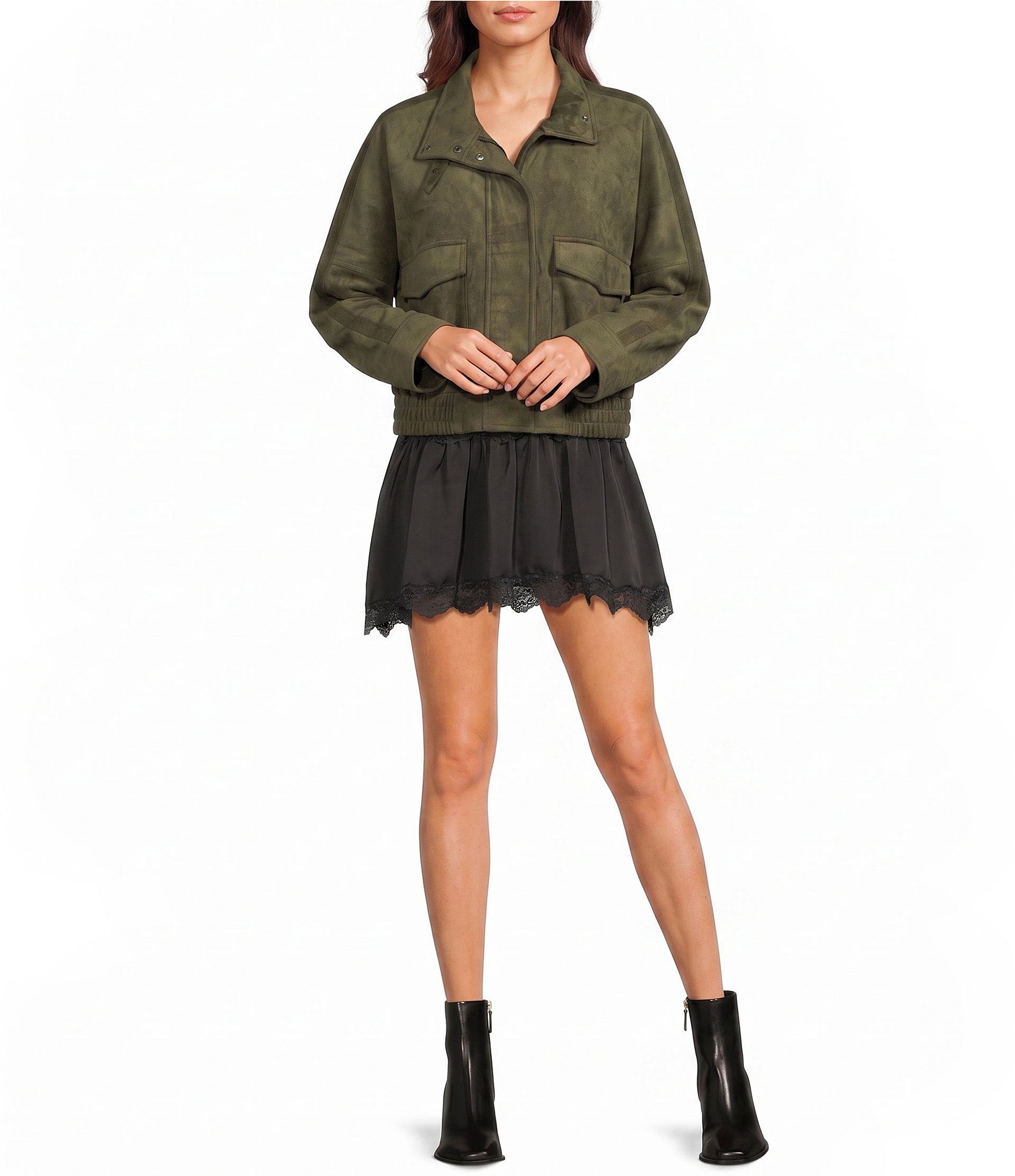 GB Faux Suede Oversized Jacket