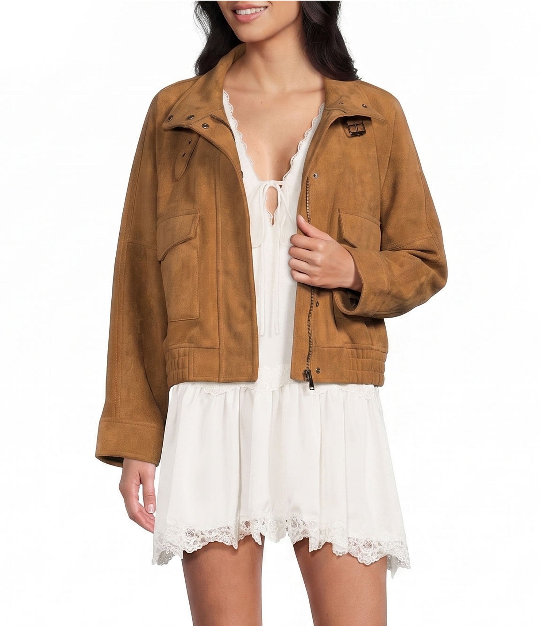 GB Faux Suede Oversized Jacket