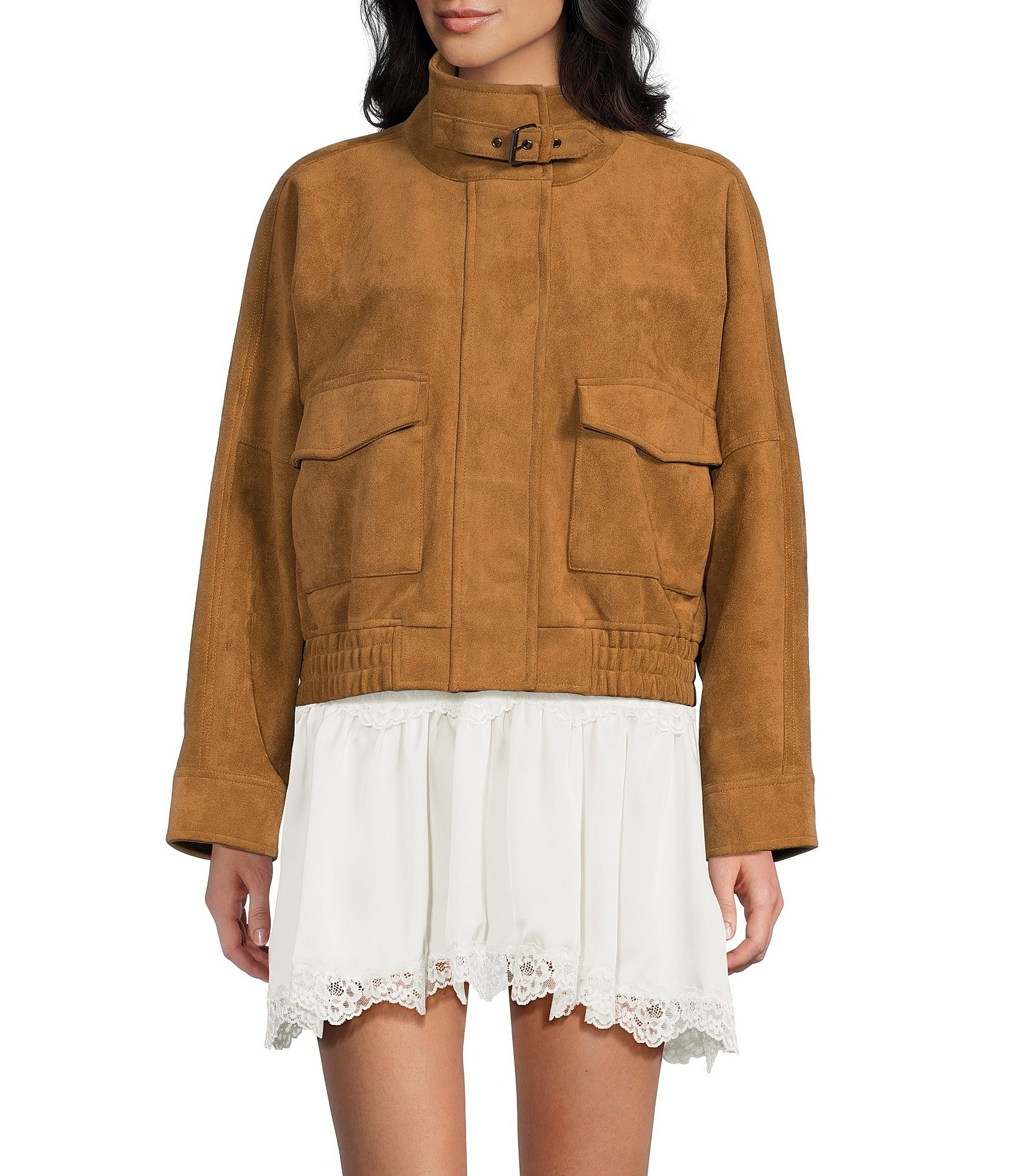 GB Faux Suede Oversized Jacket