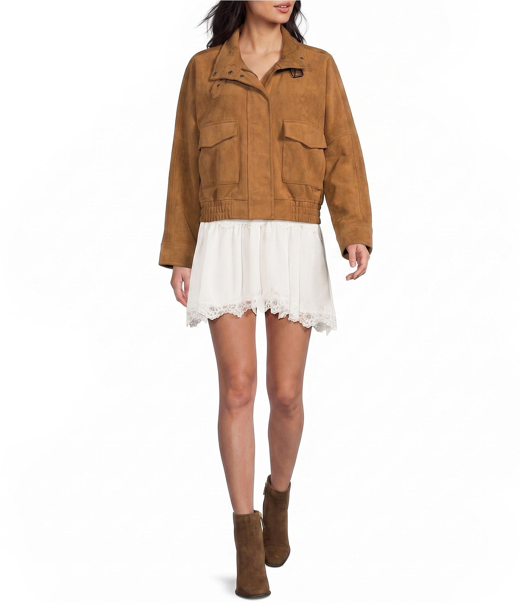 GB Faux Suede Oversized Jacket