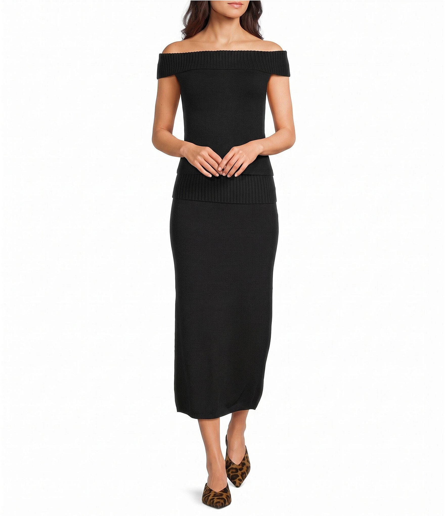 GB Fold Over Coordinating Sweater Maxi Skirt
