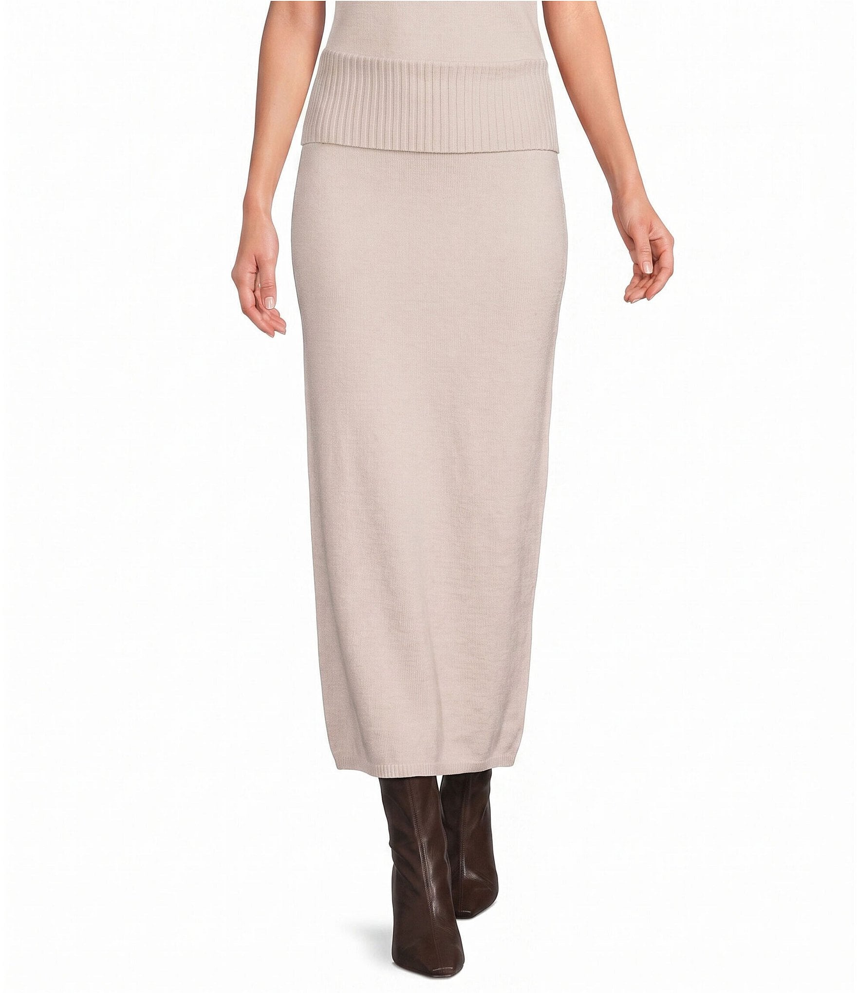 GB Fold Over Coordinating Sweater Maxi Skirt