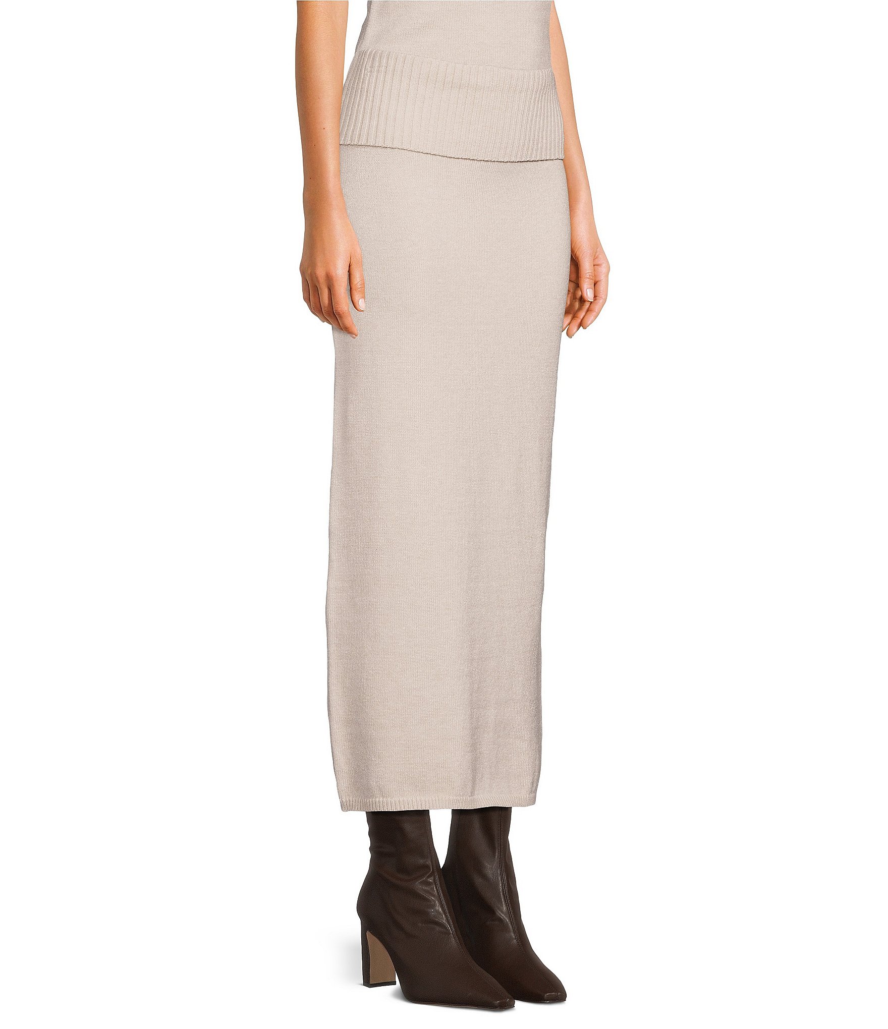 GB Fold Over Coordinating Sweater Maxi Skirt