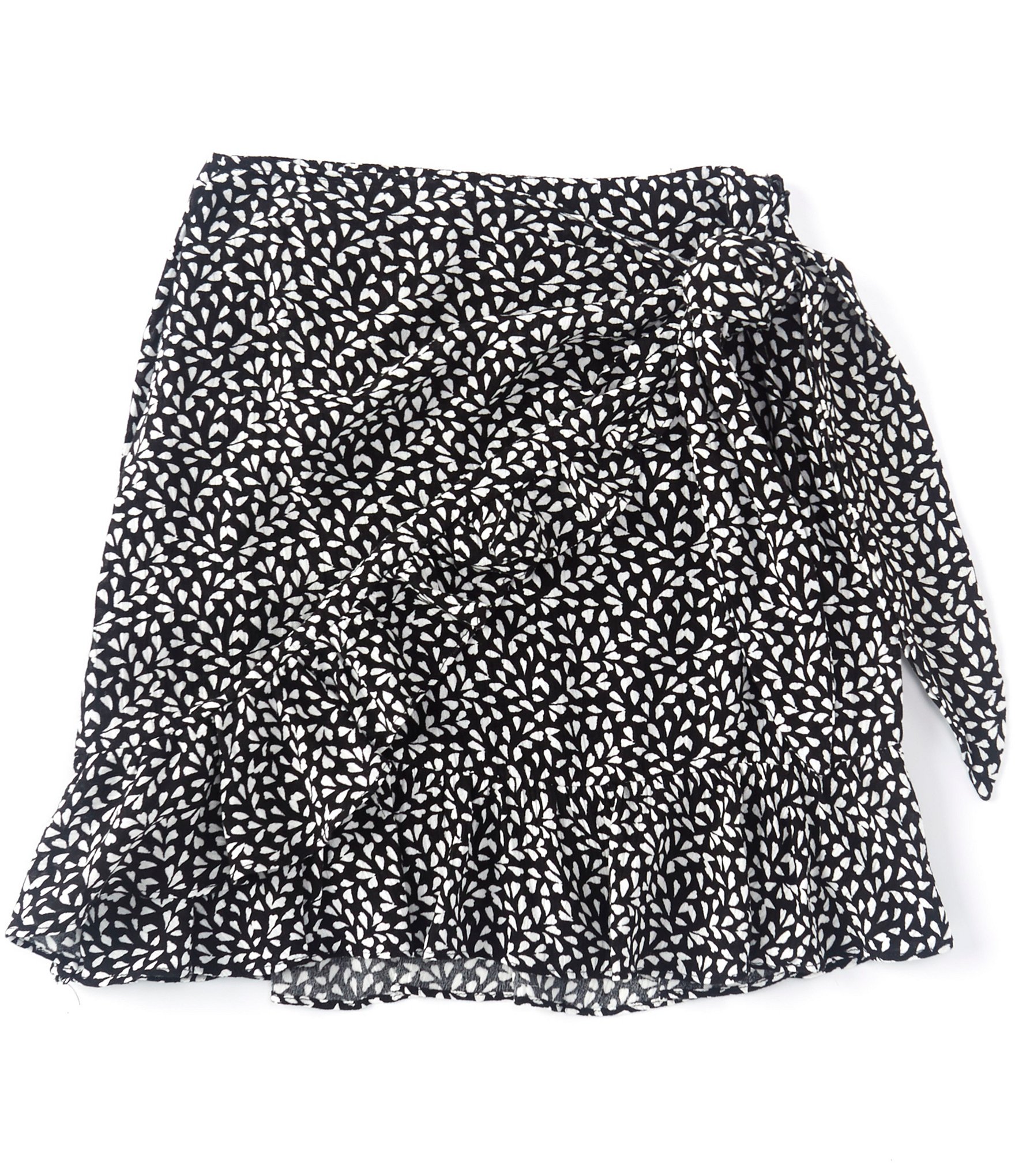GB GB Girls Big Girls 7-16 Printed Side-Tie Faux-Wrap Skirt | Dillard's