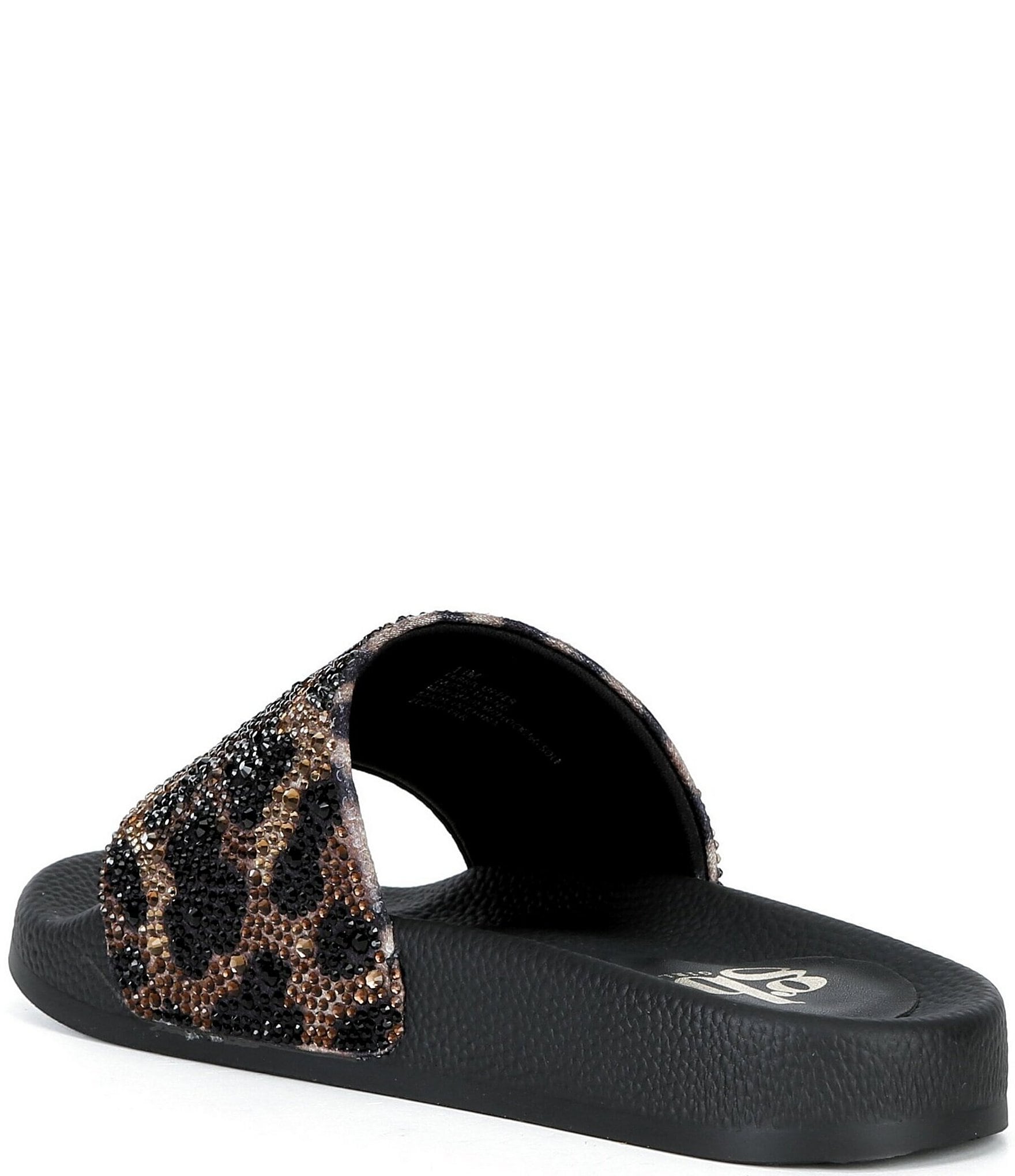 GB Girls' Fyffer Leopard Embellished Slide Sandals (Youth)
