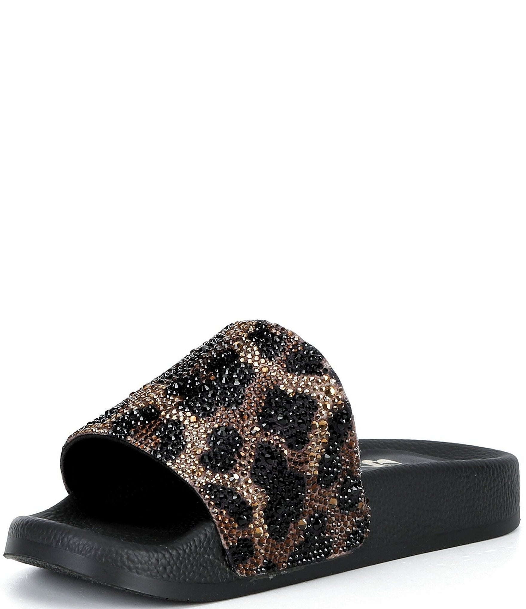 GB Girls' Fyffer Leopard Embellished Slide Sandals (Youth)