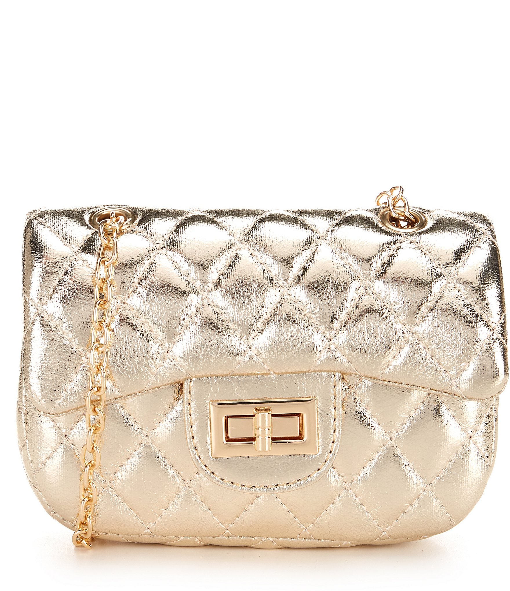 GB Girls Metallic Quilted Crossbody Handbag