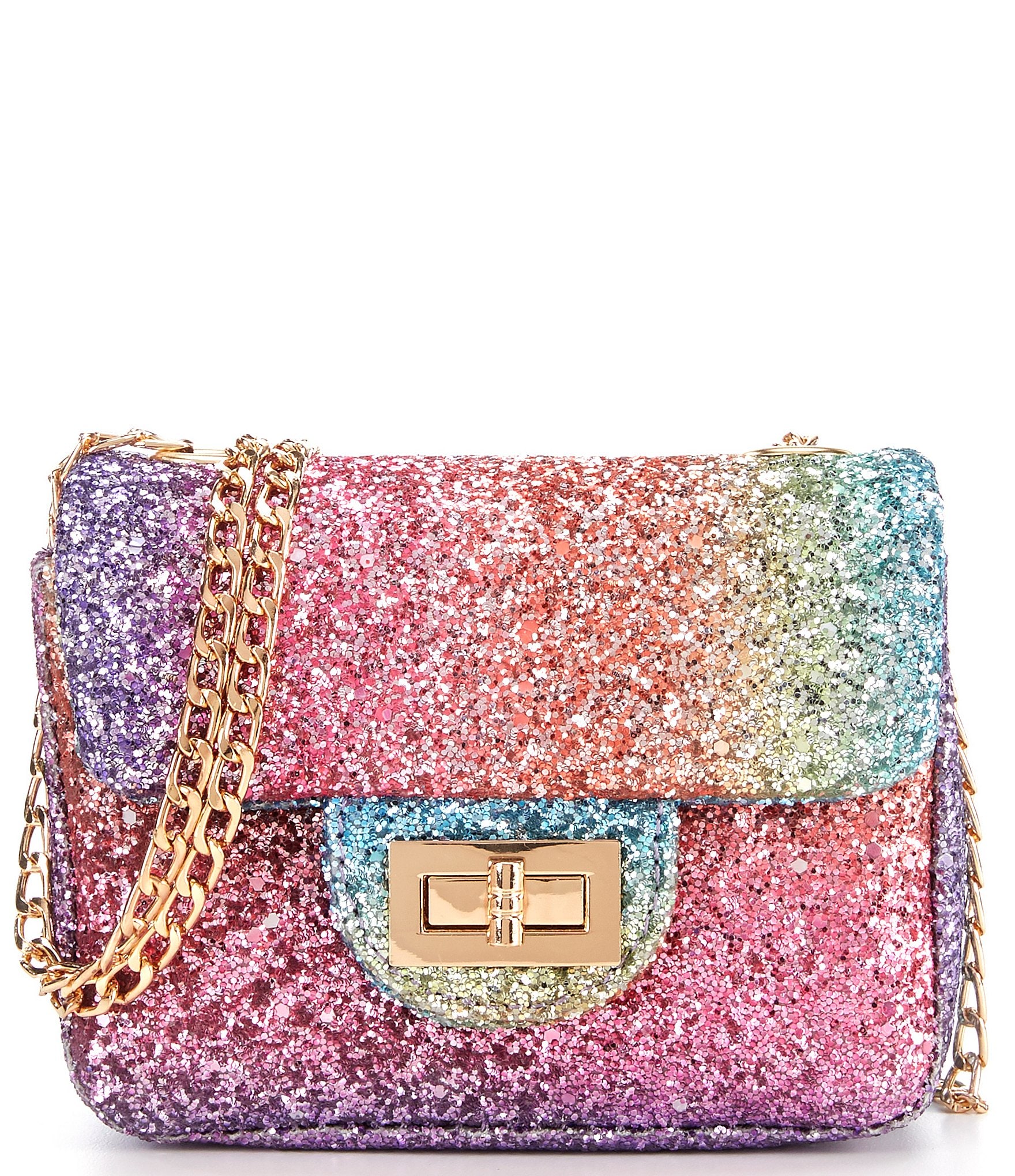 GB Girls Rainbow Glitter Crossbody Handbag