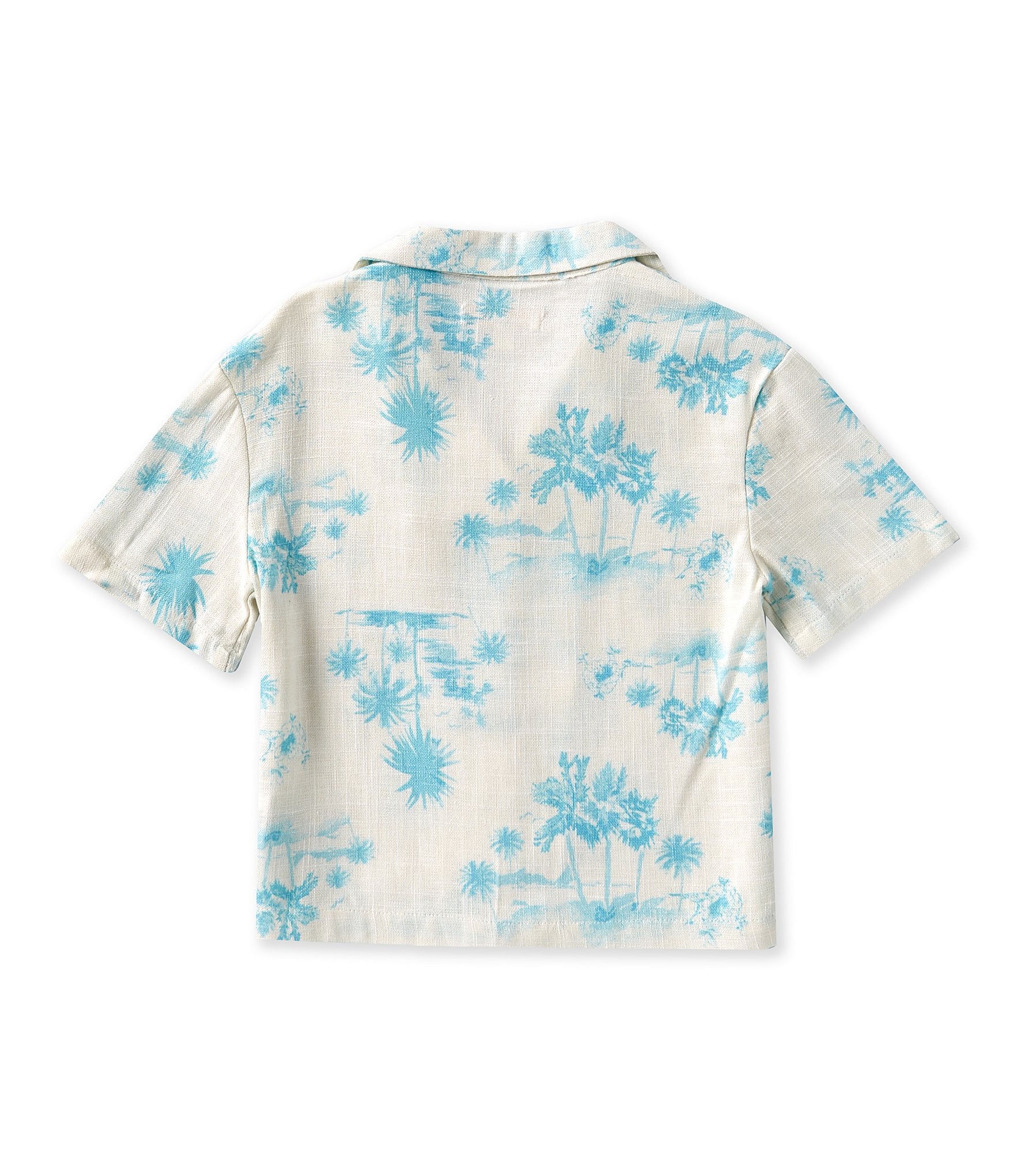 GB Girls x DANNIJO Little Girls 2T-6X Short Sleeve Palm Print Button Front Shirt