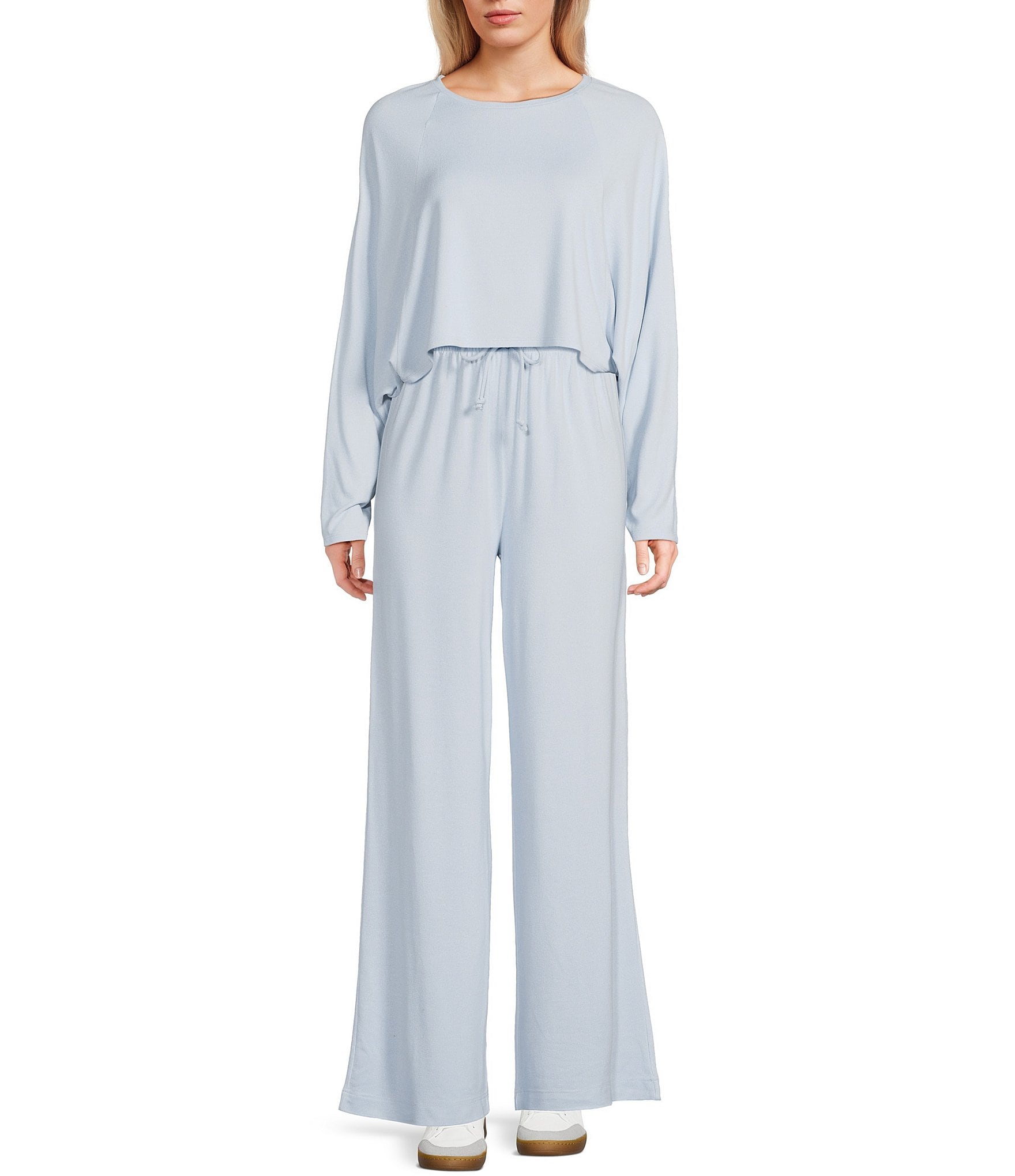 GB Hacci Wide Leg Coordinating Drawstring Pants