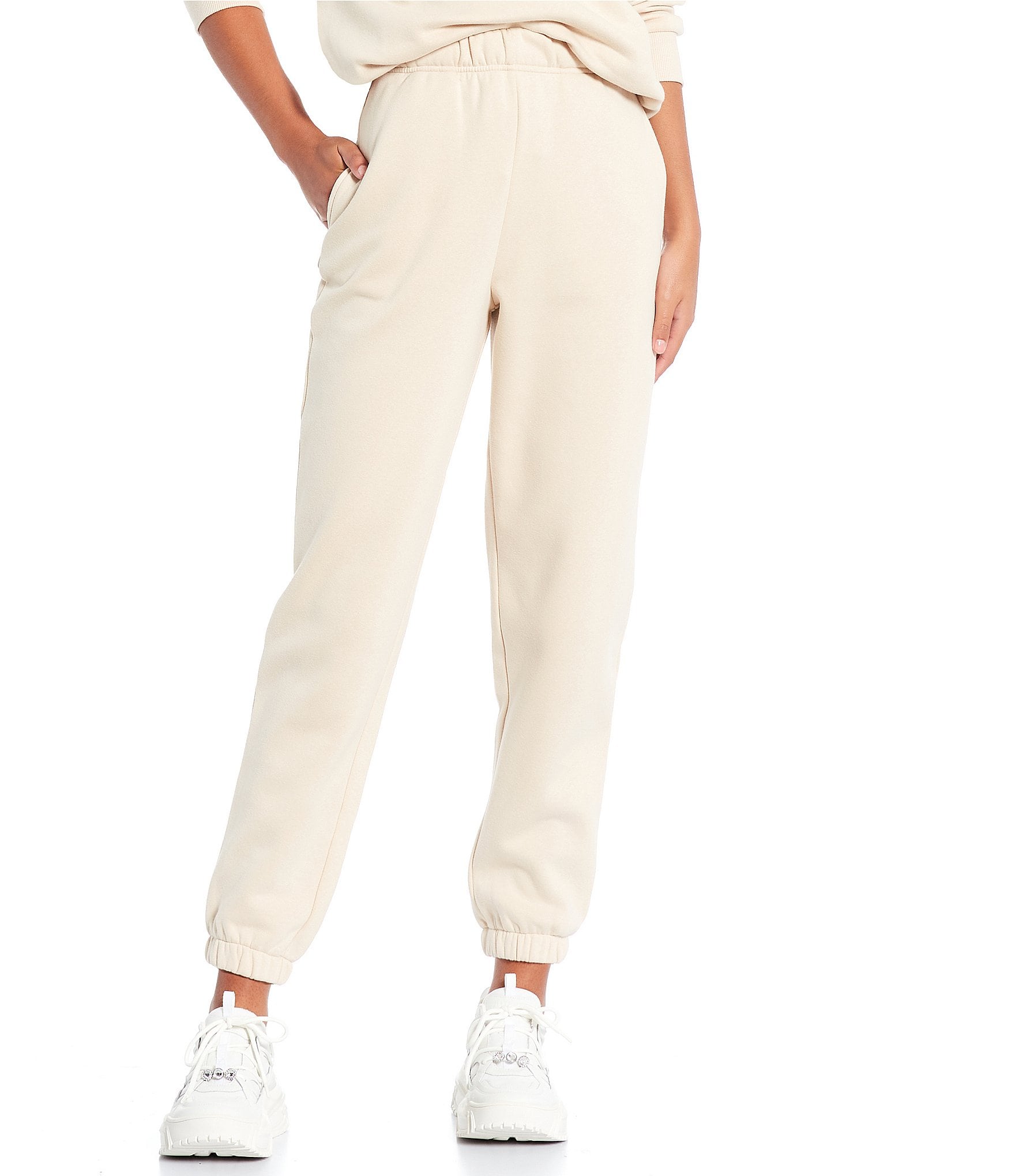 Andrew Marc Sport Satin High Waist Cinched Cuff Pull-On Cargo Joggers
