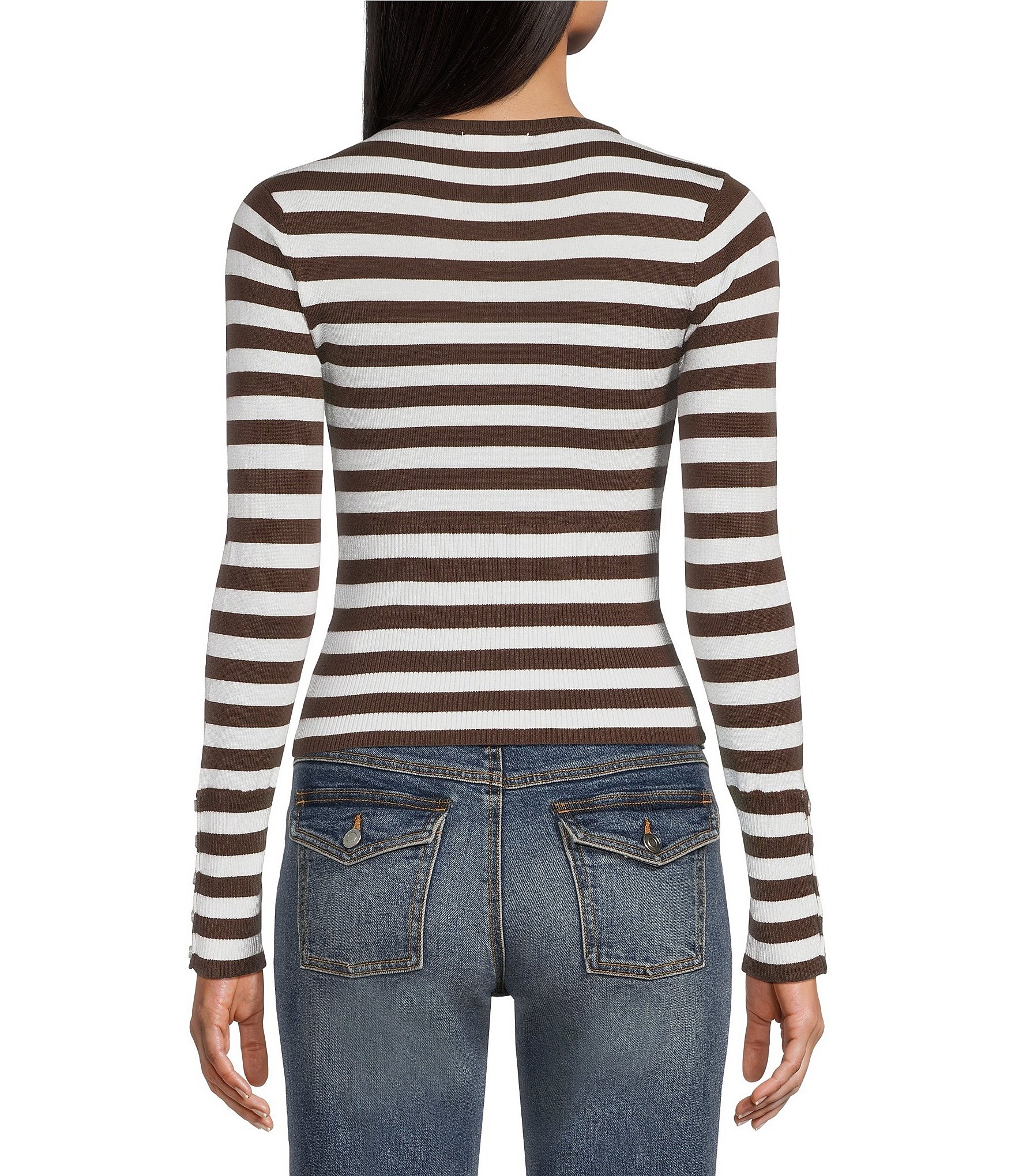 GB Knit Long Sleeve Striped Sweater