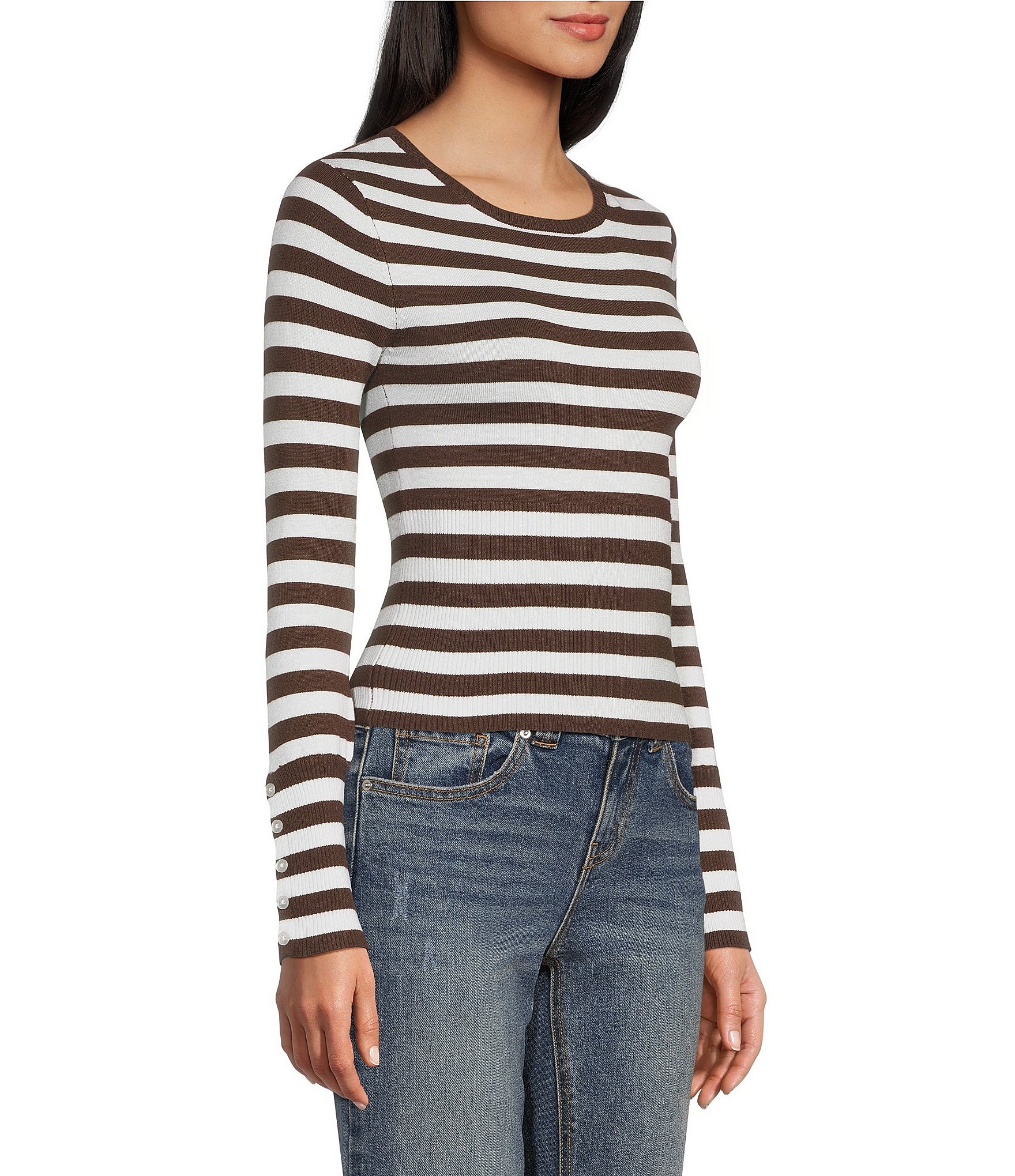 GB Knit Long Sleeve Striped Sweater