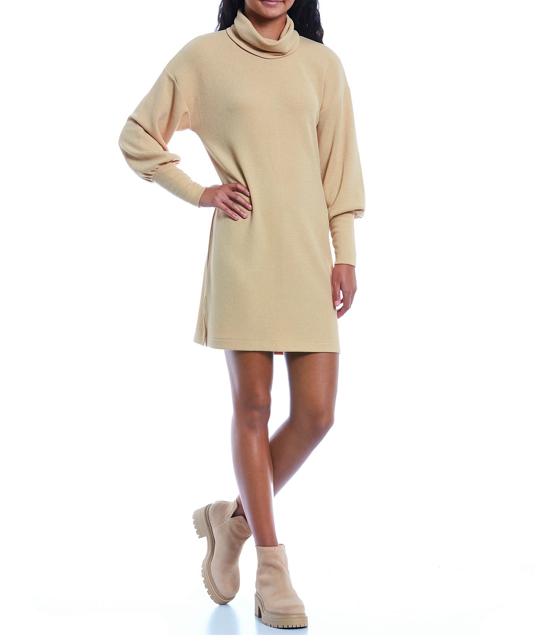 GB Knit Long Sleeve Turtleneck Dress | Dillard\'s