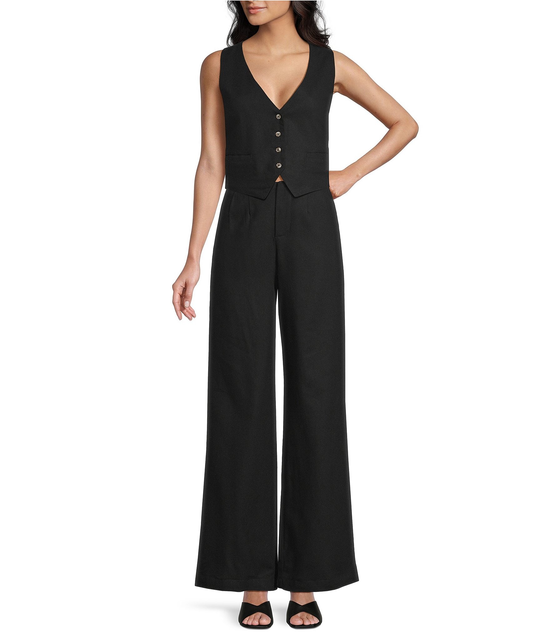 GB Coordinating Linen Blend Vest