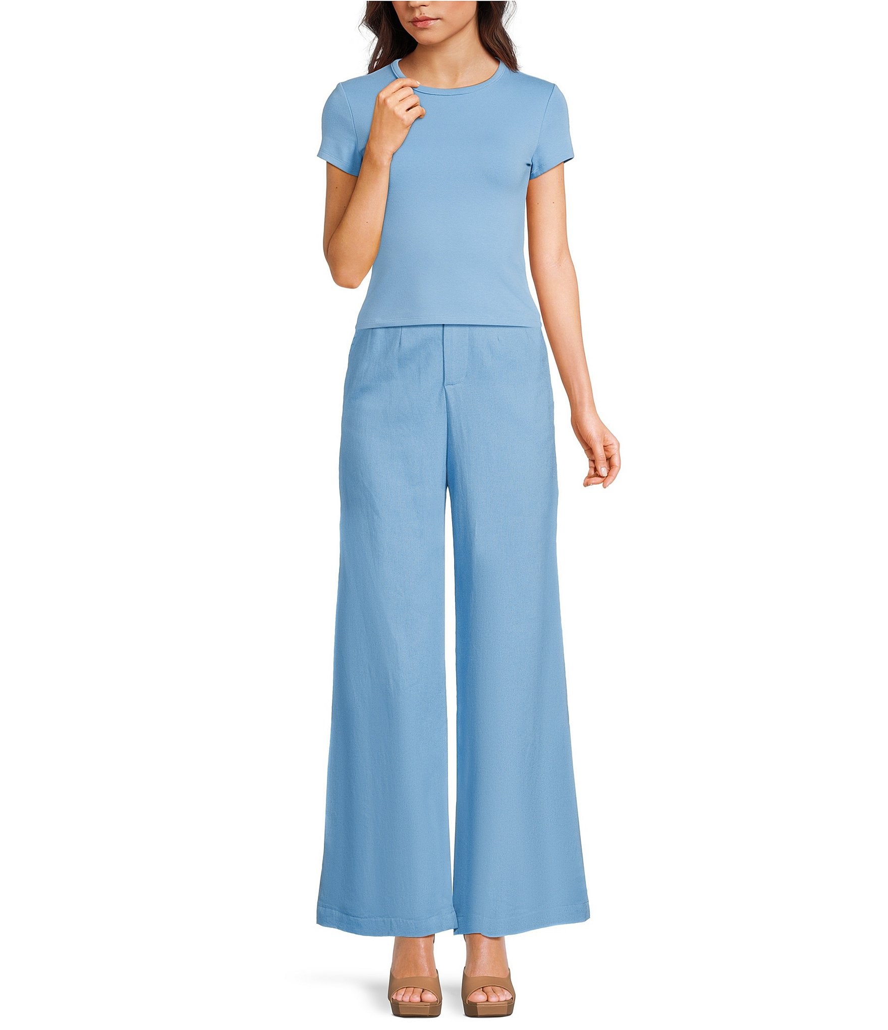 GB Linen Blend Wide Leg Pants