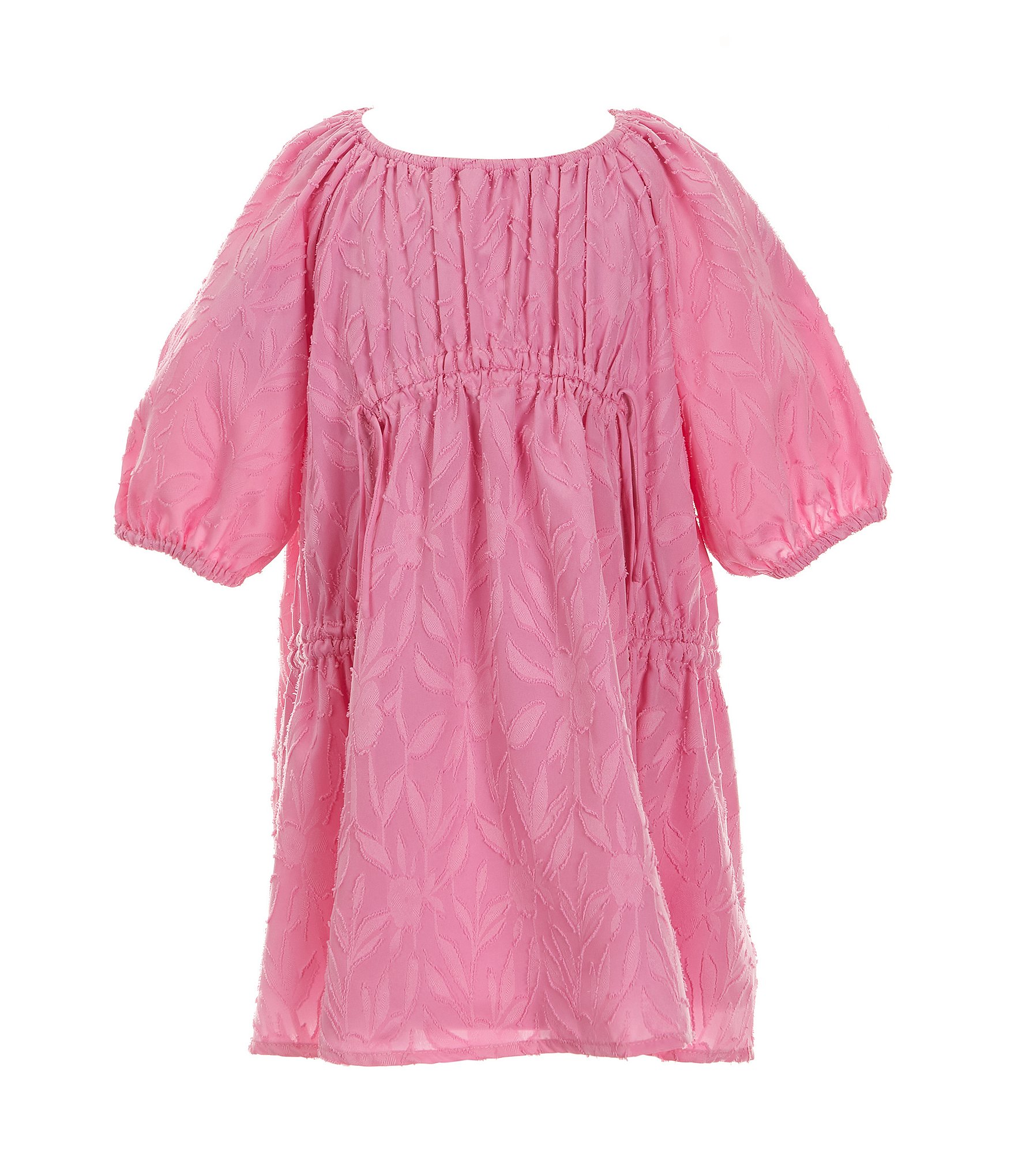 GB Little Girls 2T-6X Family Matching 3/4 Sleeve Oversized Cinch Dress