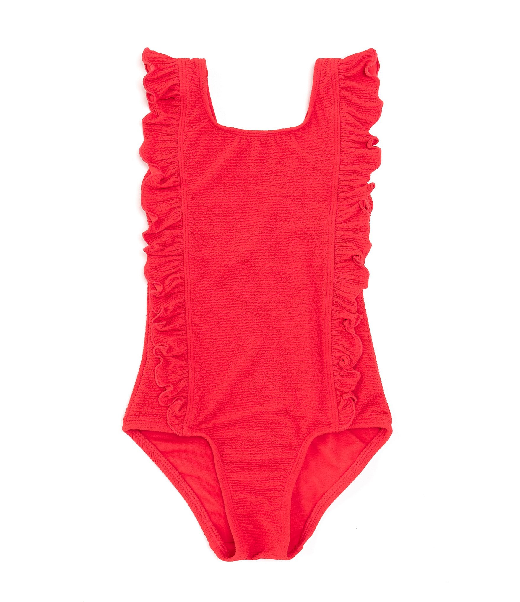 GB Little Girls 2T-6X Double Ruffle One-Piece Swimsuit