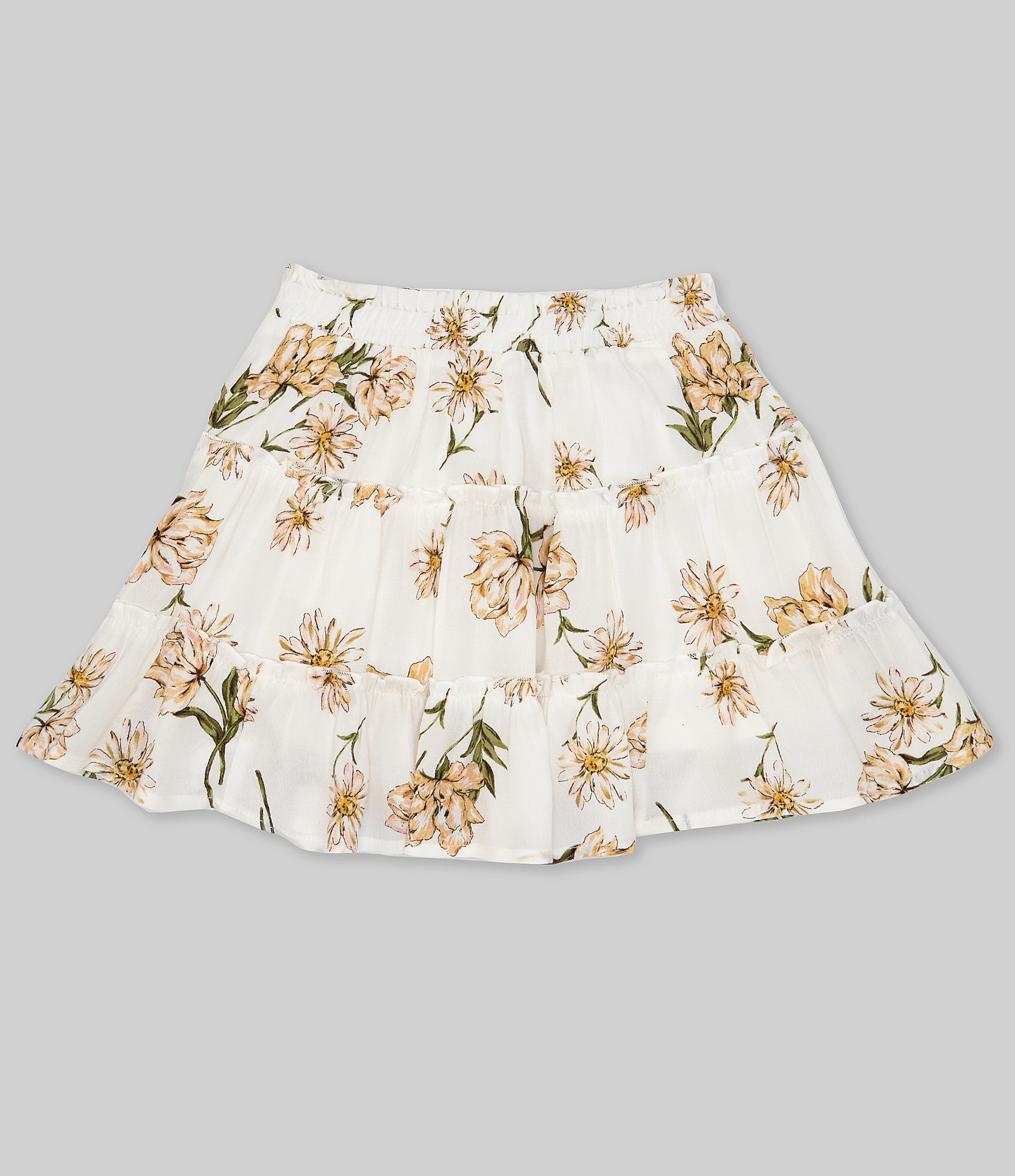 GB Little Girls 2T-6X Floral Tiered Skirt