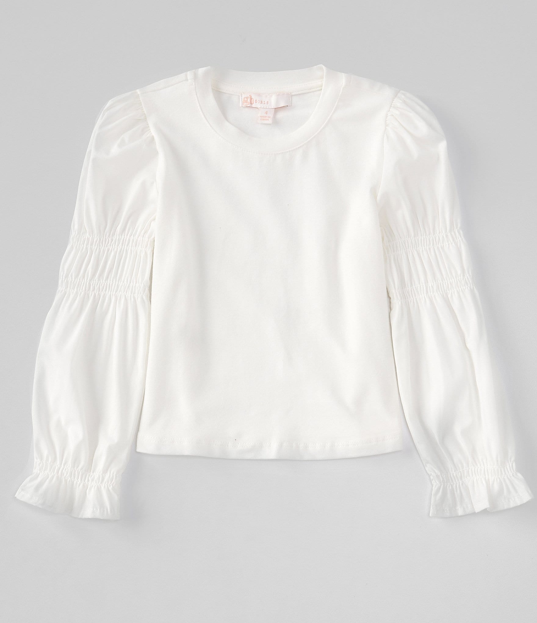 GB Little Girls 2T-6X Long Sleeve Mixed Fabric Blouse | Dillard's