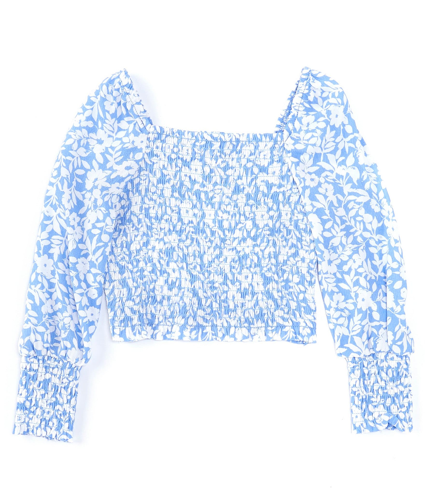 GB Little Girls 2T-6X Long-Sleeve Printed Smocked Blouse | Dillard's