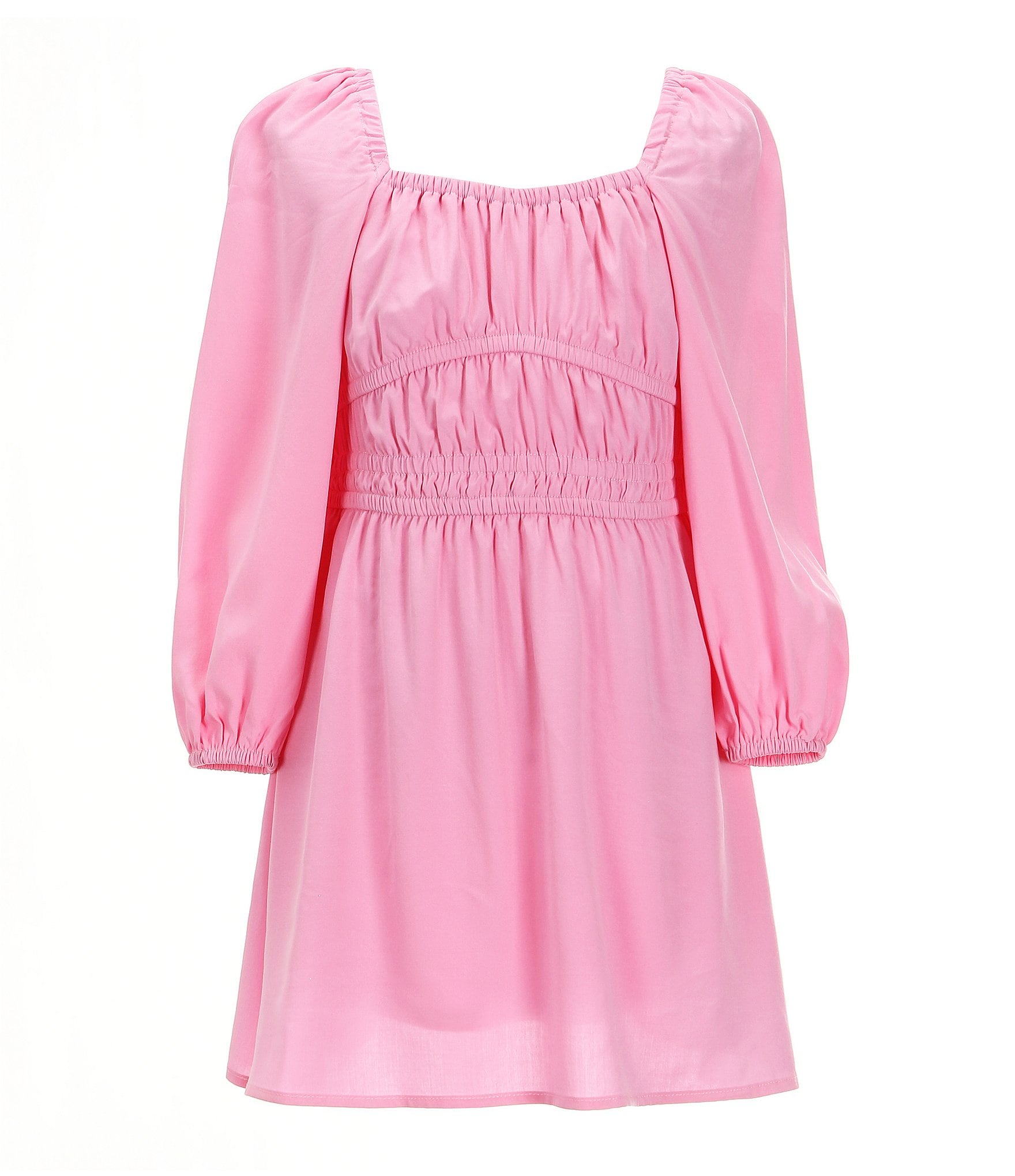 GB Little Girls 2T-6X Long Sleeve Rouched Dress