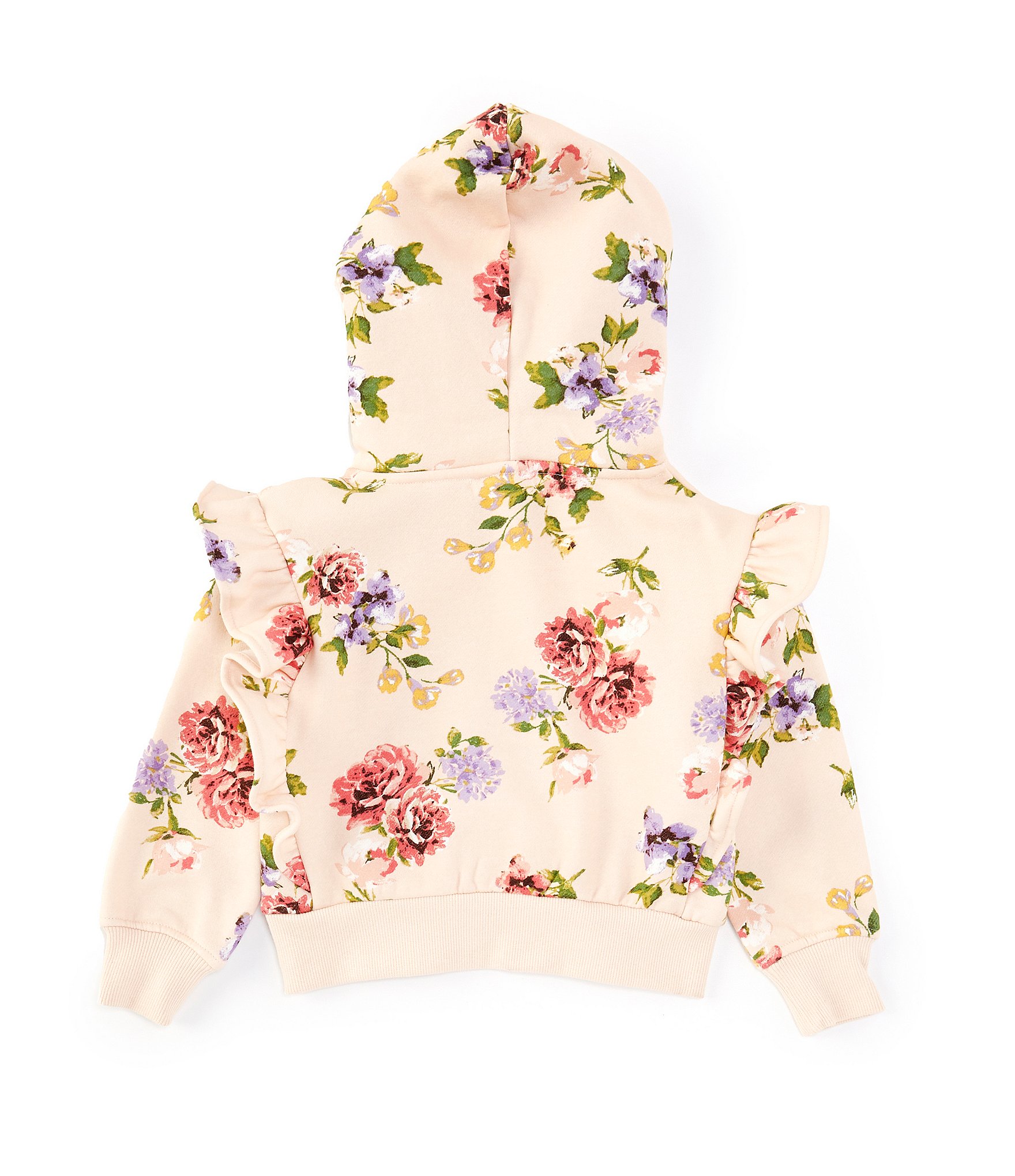 GB Little Girls 2T-6X Long Sleeve Ruffle Floral Sweatshirt