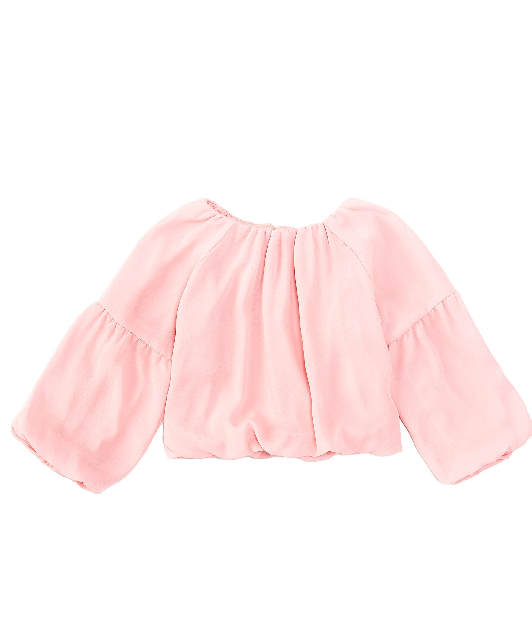 GB Little Girls 2T-6X Long Sleeve Woven Drapey Blouse