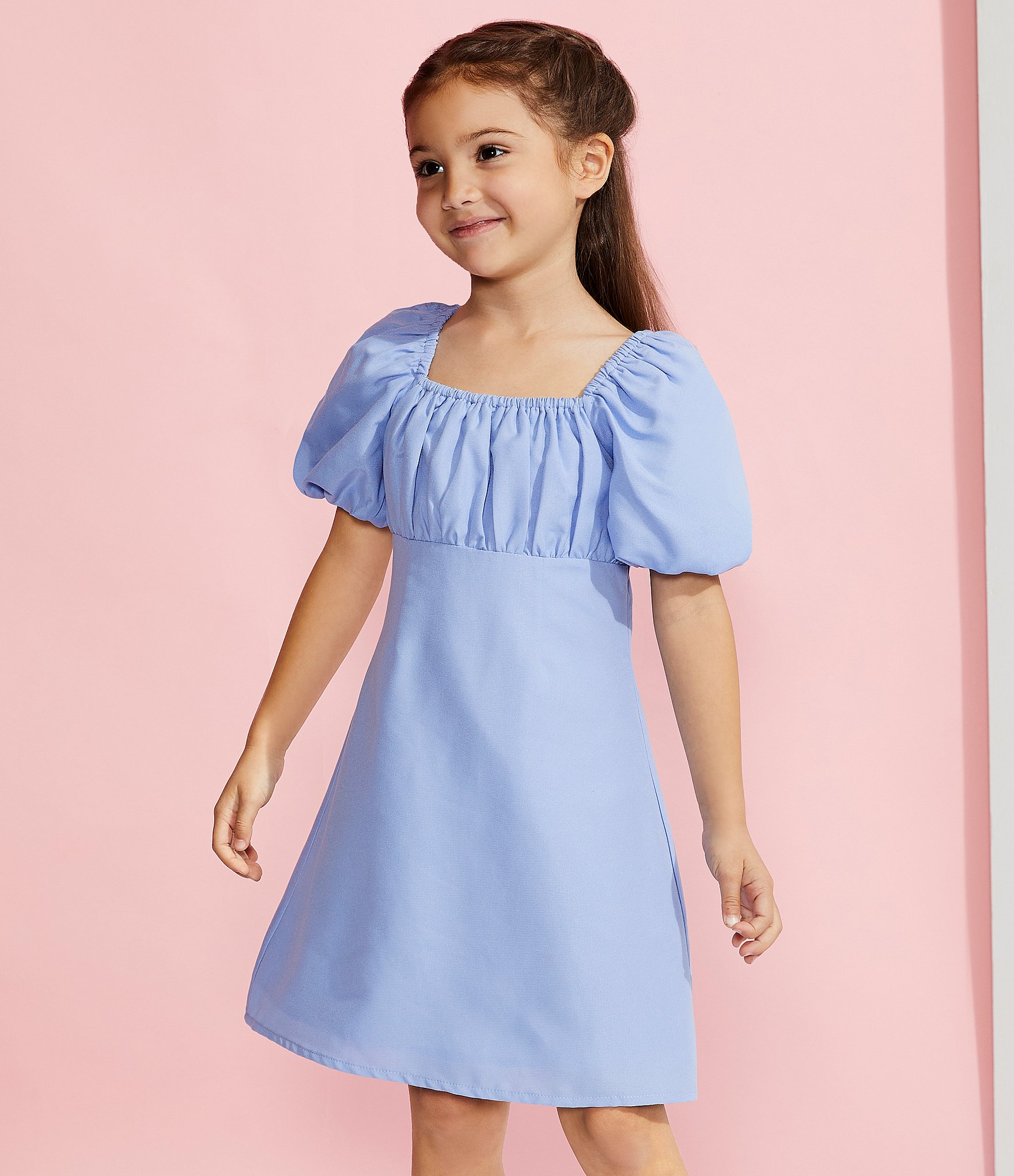 GB Little Girls 2T-6X Puff-Sleeve Empire Waist Dress