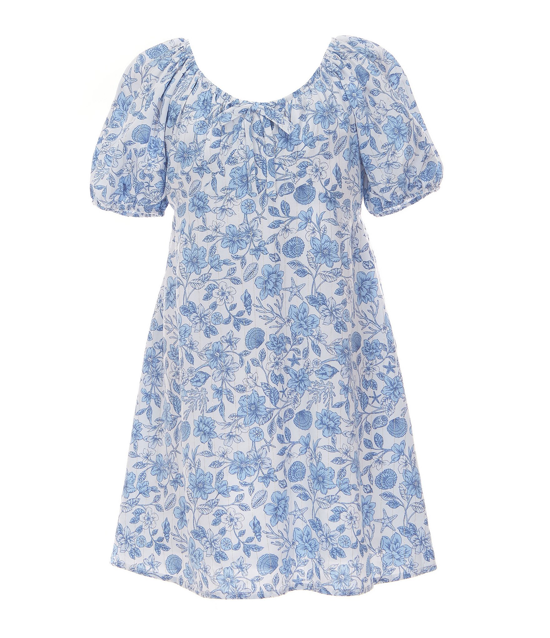 GB Little Girls 2T-6X Short Sleeve Maxi Lurex Floral GB Little Girls 2T-6X Short Sleeve Maxi Lurex Floral