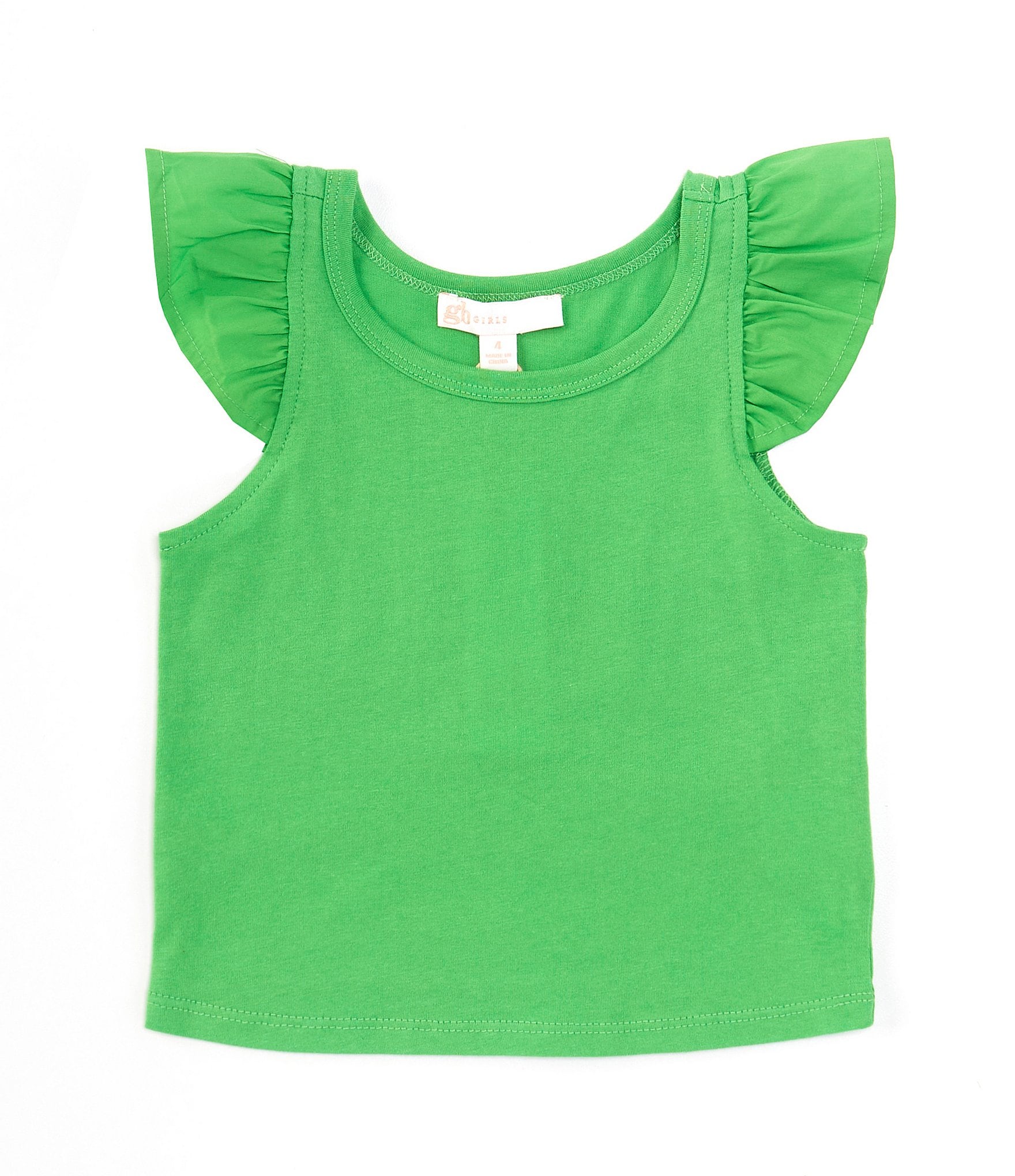 GB Little Girls 2T-6X Sleeveless Flutter Sleeve Tank