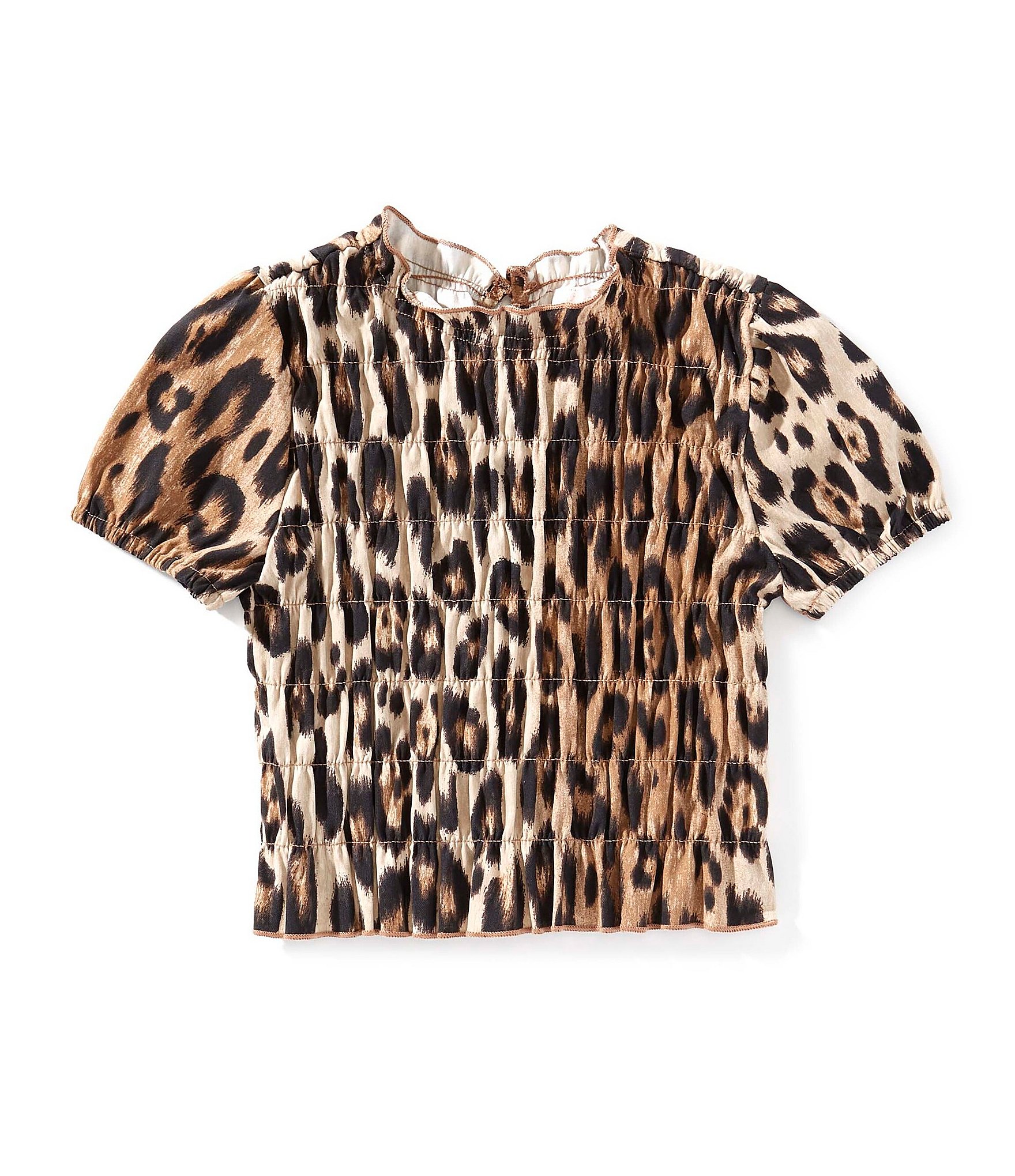 GB Little Girls Sydney Cheetah Print Scrunch Top