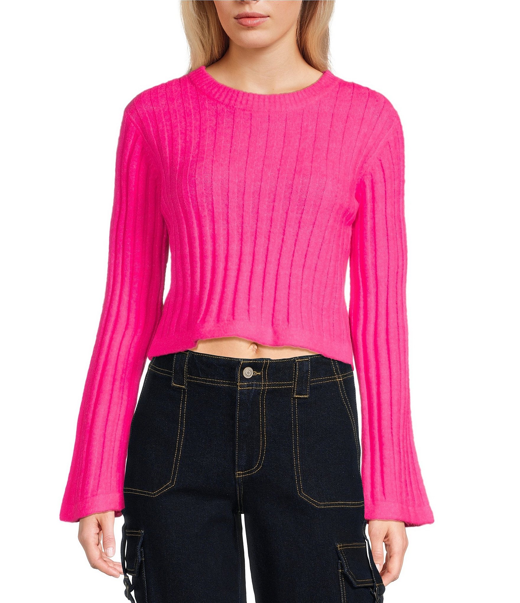 Debra C Carmel Pima Cotton Long Sleeve Pink Half Zip buy Knit Sweater Top M